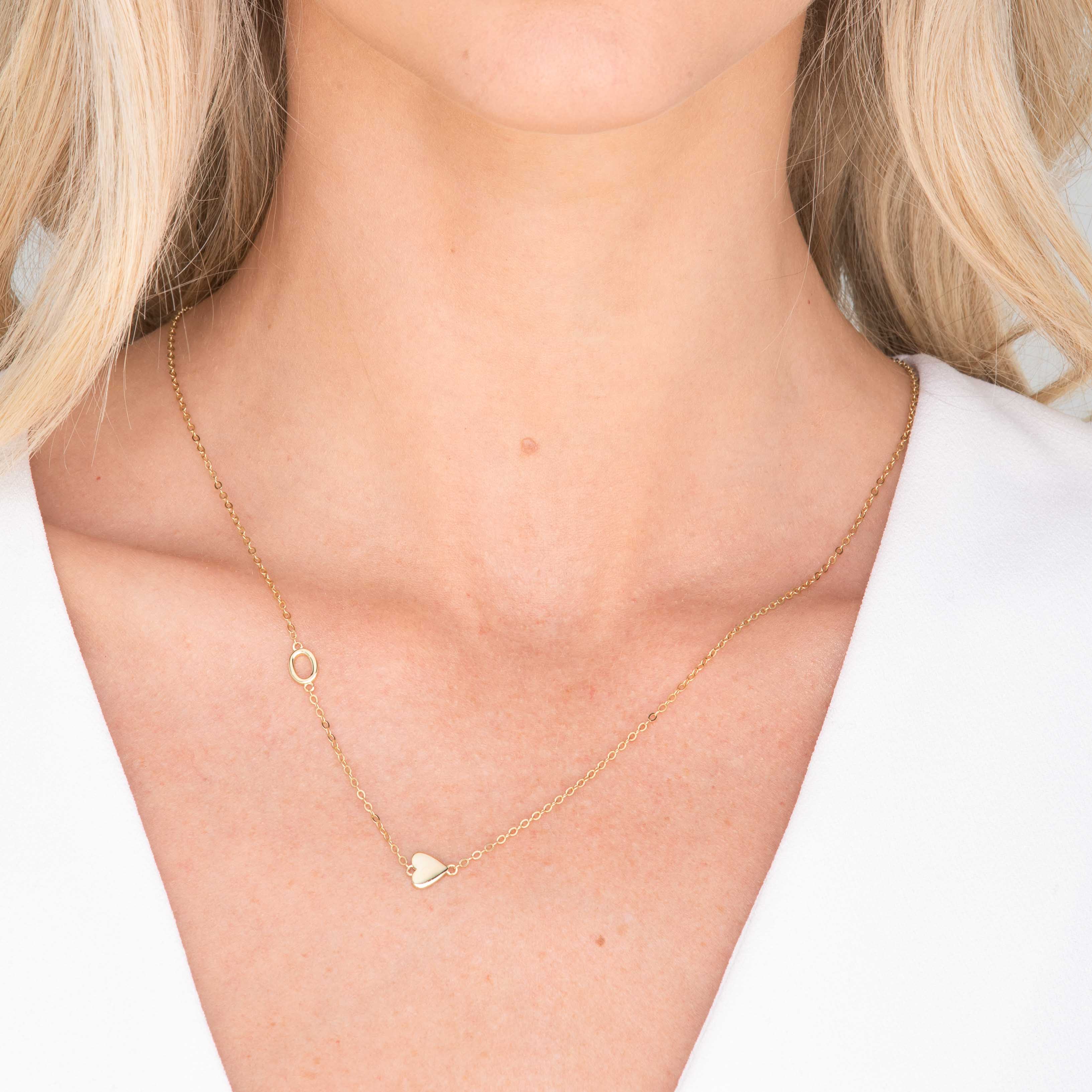 Two Sideways Initial Necklaces in 18k Gold Plating - MYKA