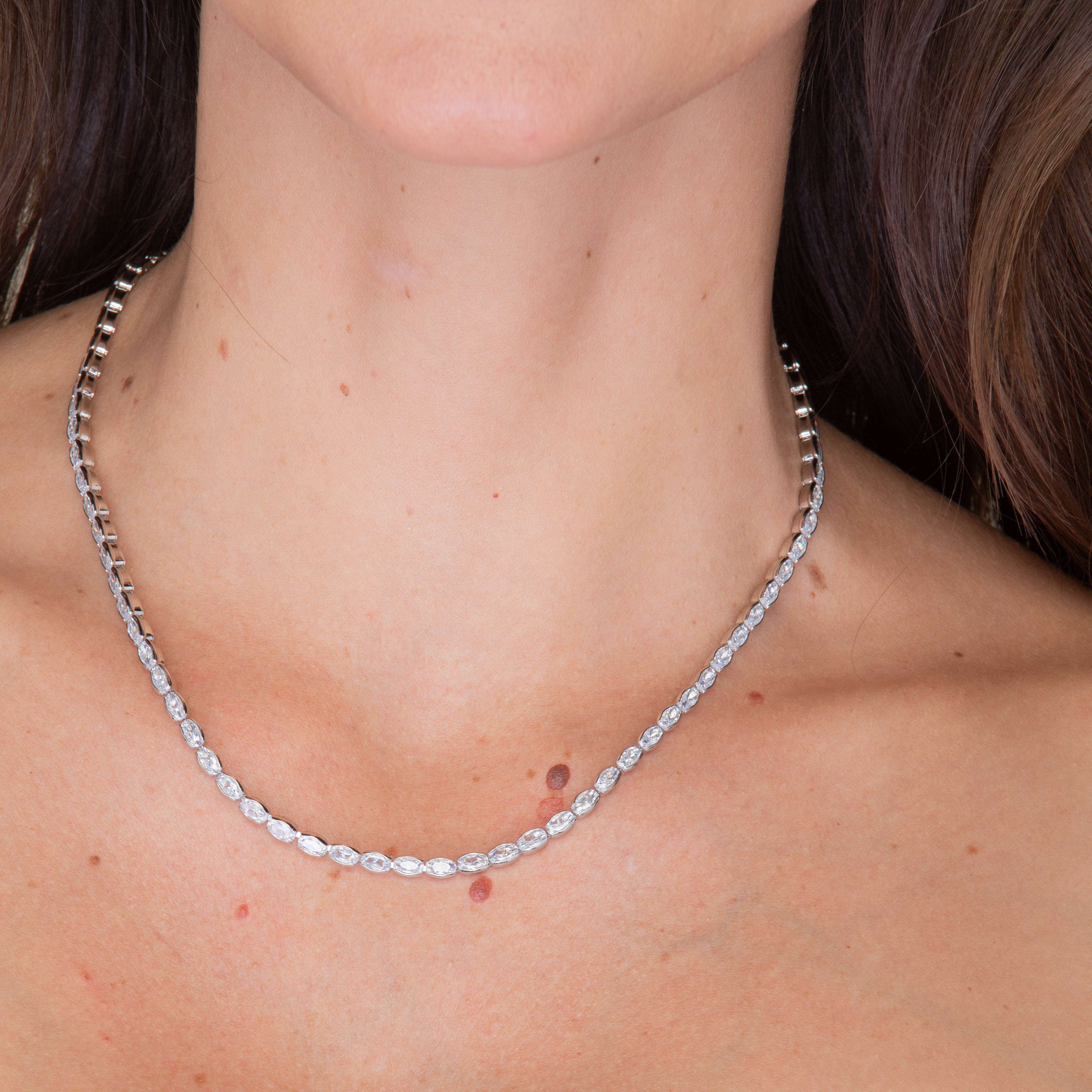 Marquise Tennis Zirconia Necklace