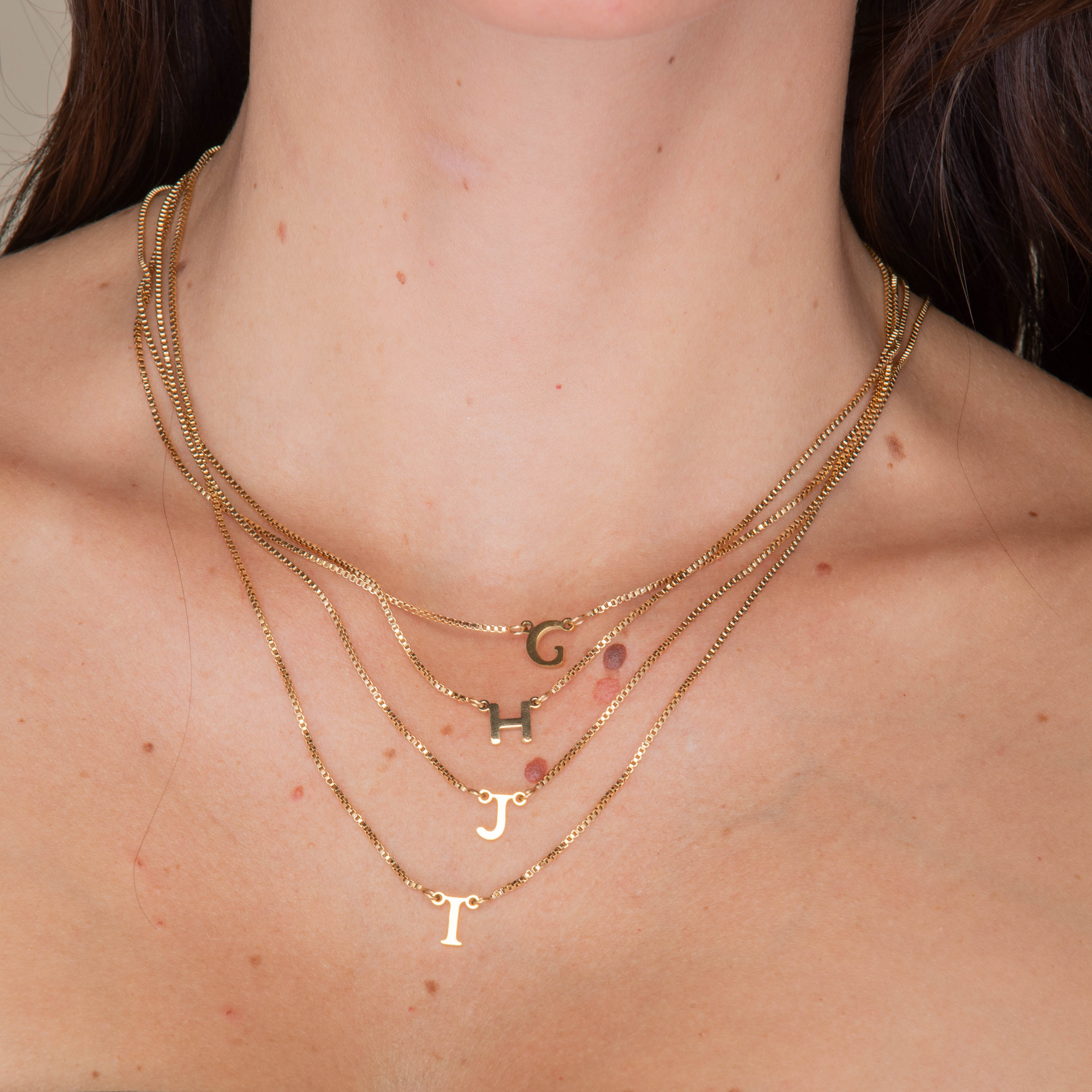 The Original Initial Letter Box Chain Necklace