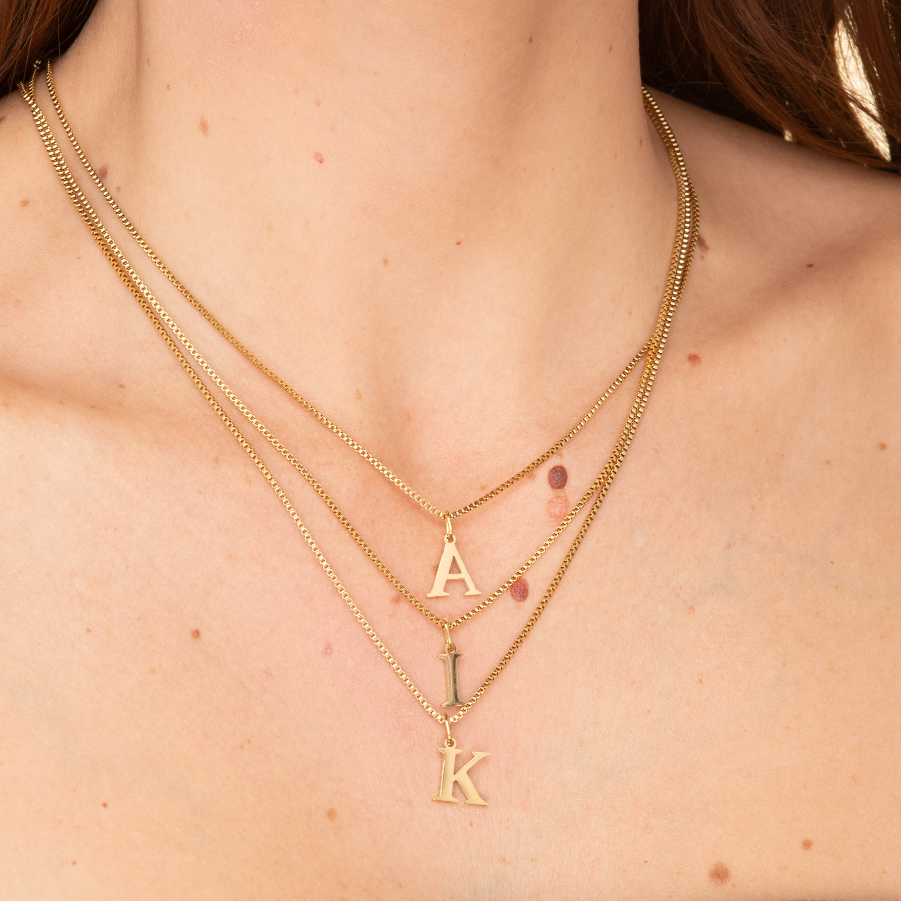 Script Initial Letter Chain Necklace