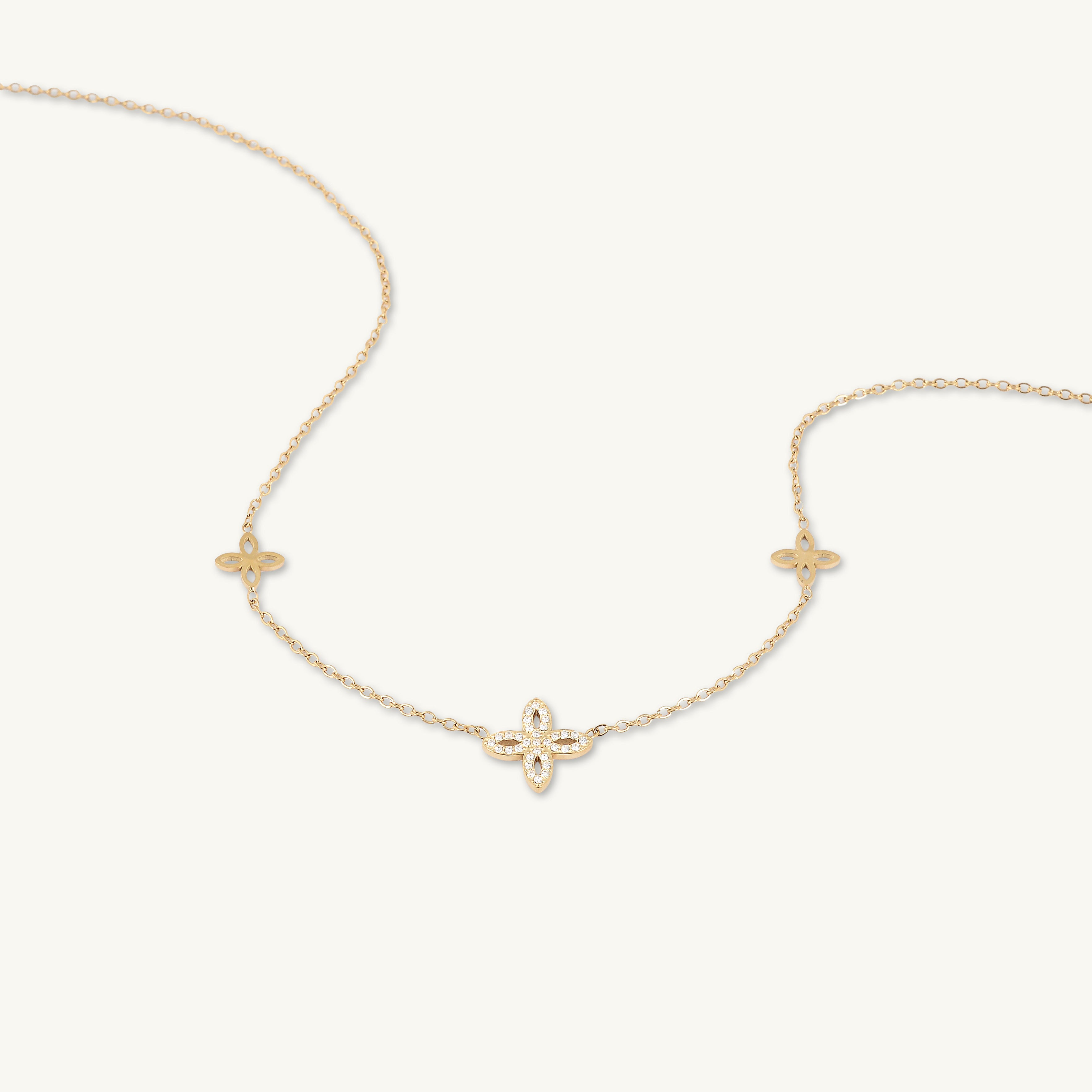 Multi Marquise Clover Sapphire Necklace