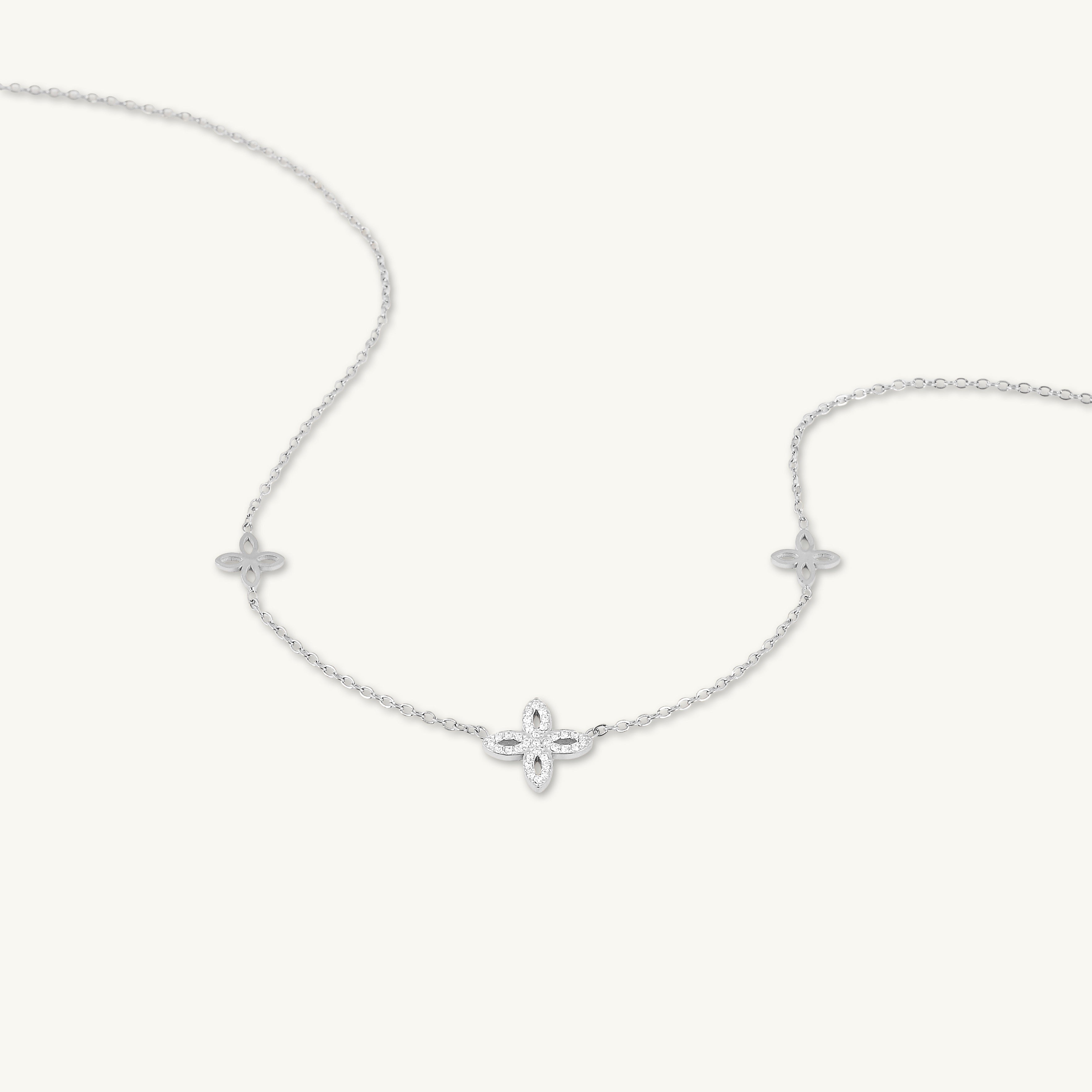 Multi Marquise Clover Sapphire Necklace