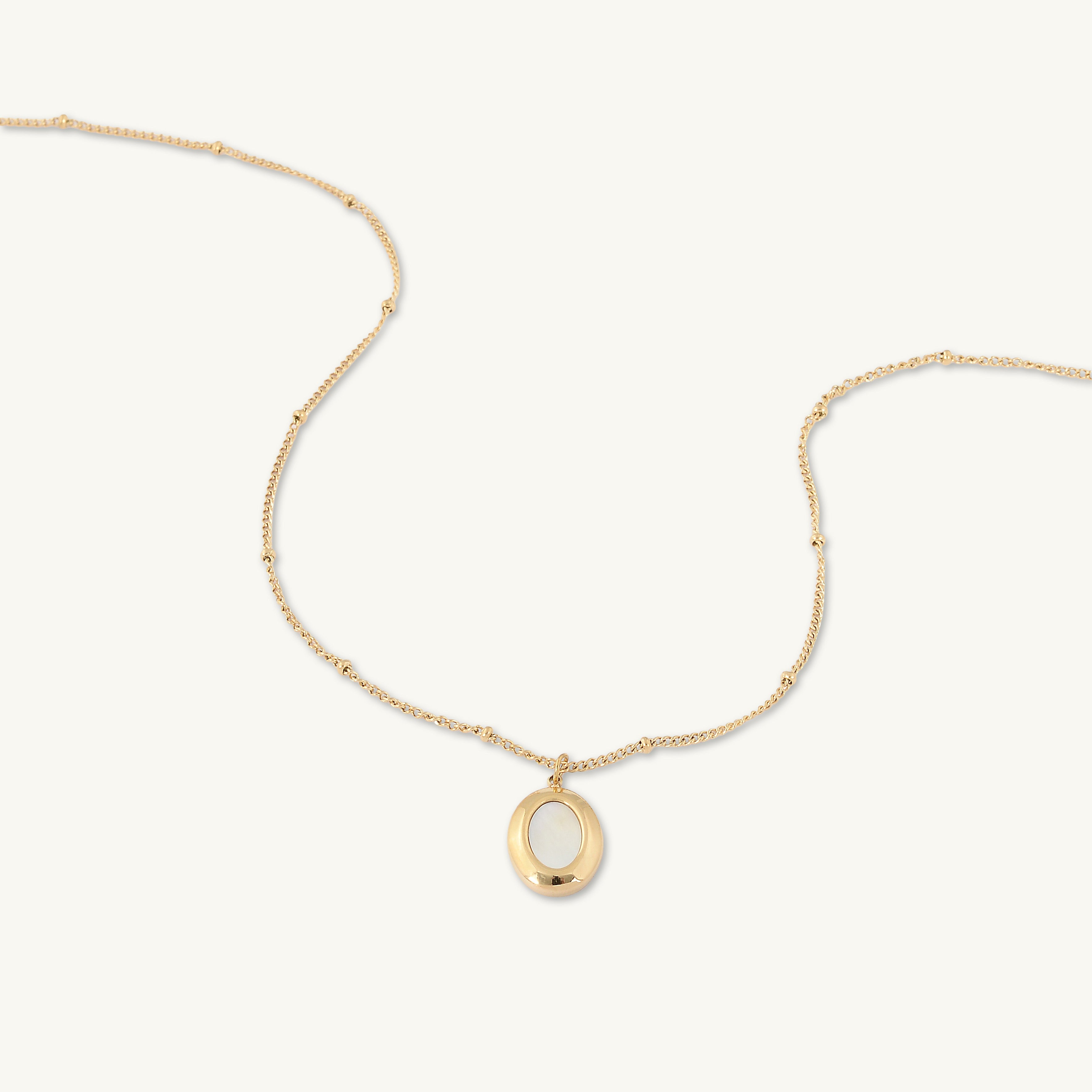 Moonstone Vintage Oval Satellite Necklace