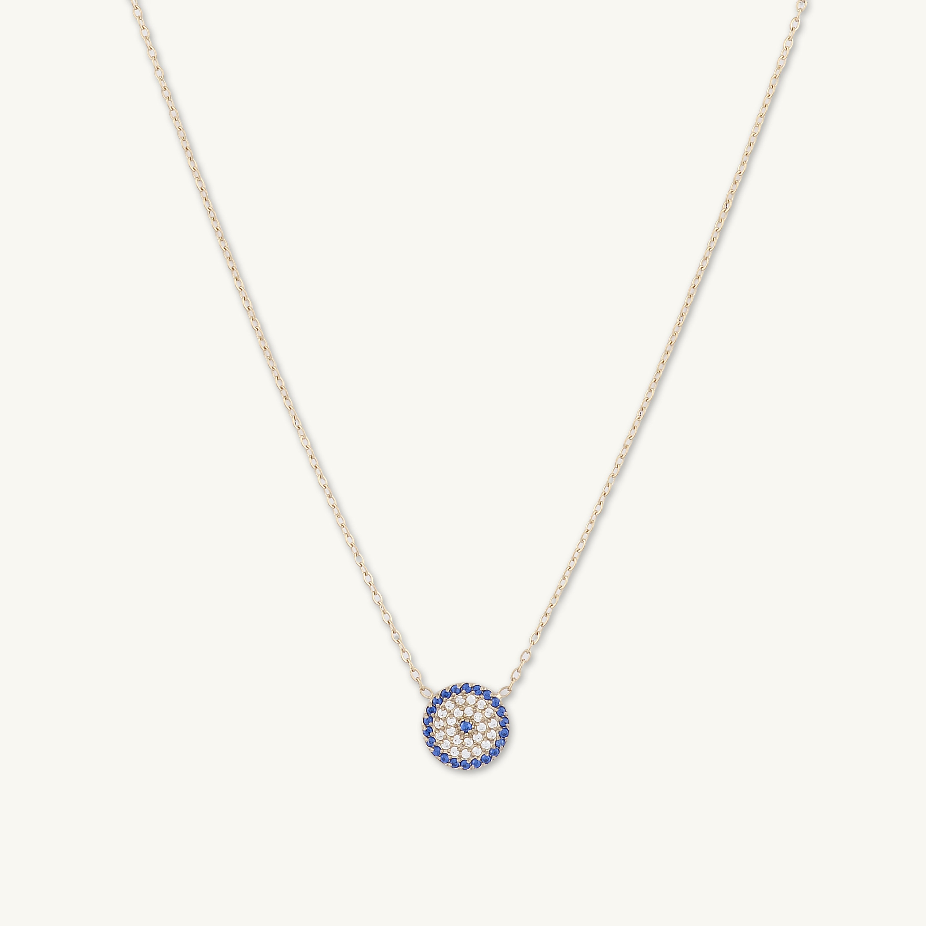 Round Evil Eye Pave Necklace