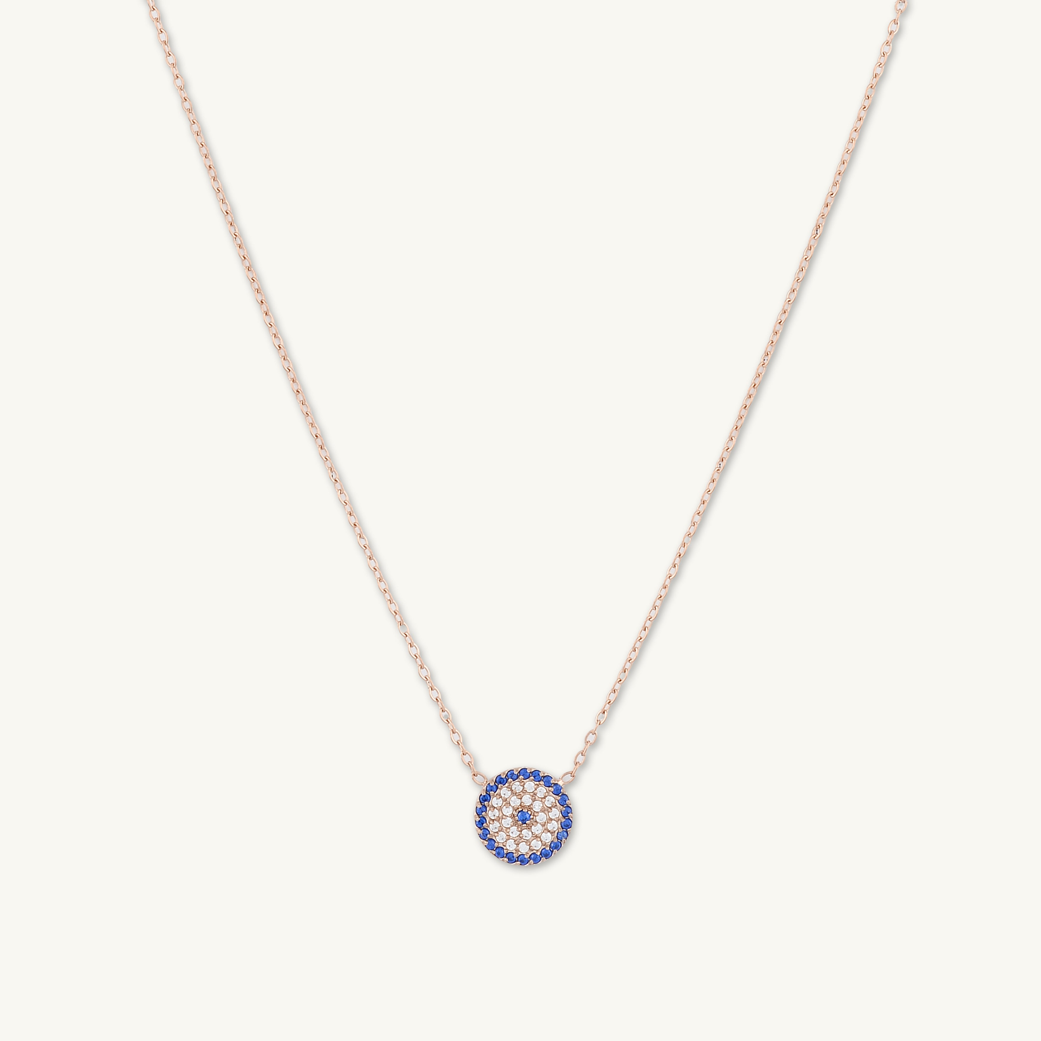 Round Evil Eye Pave Necklace