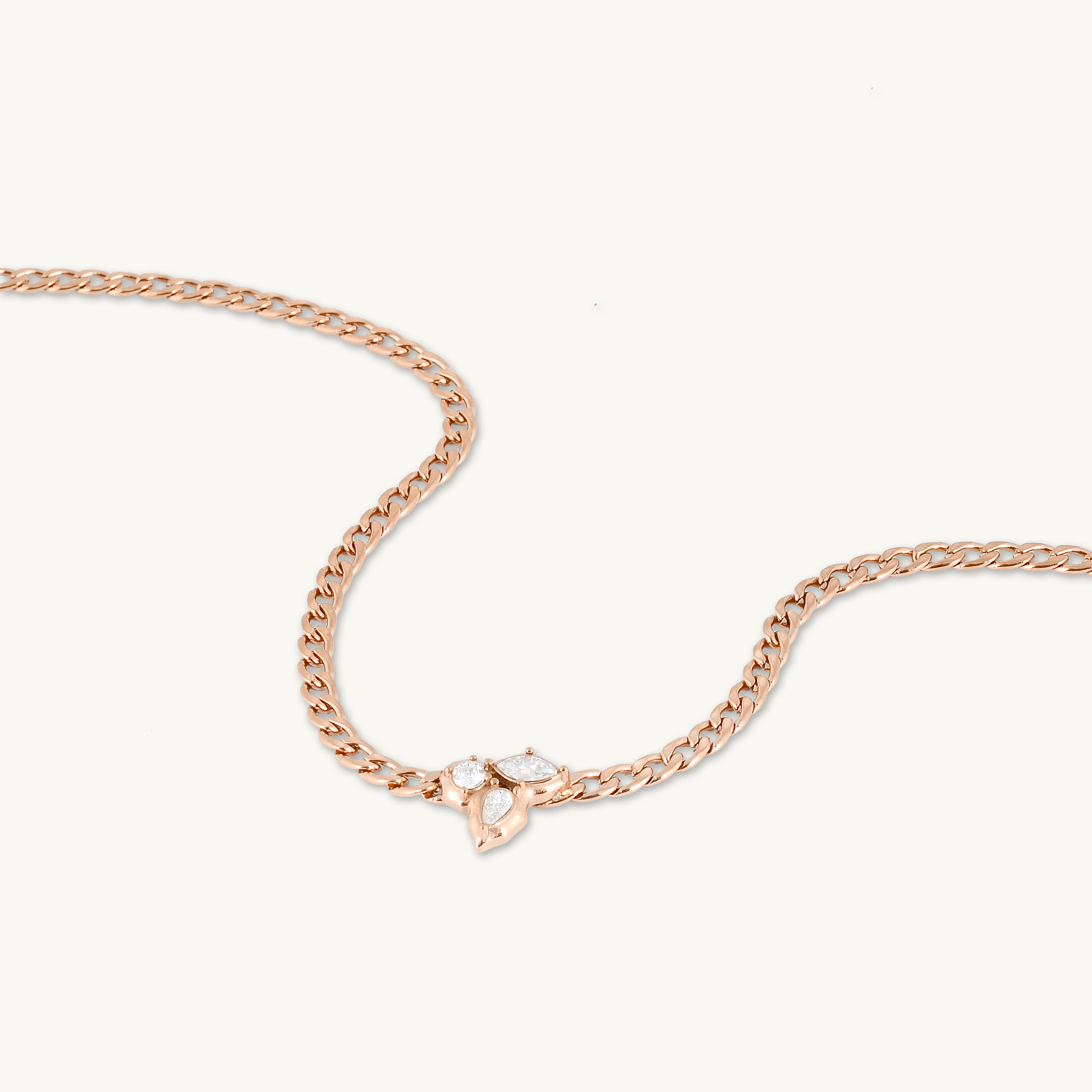 Trio Cluster Cuban Statement Necklace
