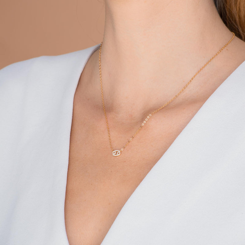 Cancer Sapphire Charm Zodiac Star Sign Necklace