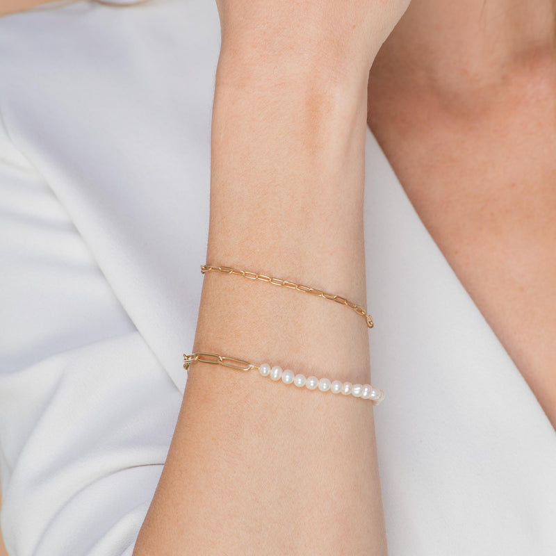Kelly Paperlink Pearl Bracelet