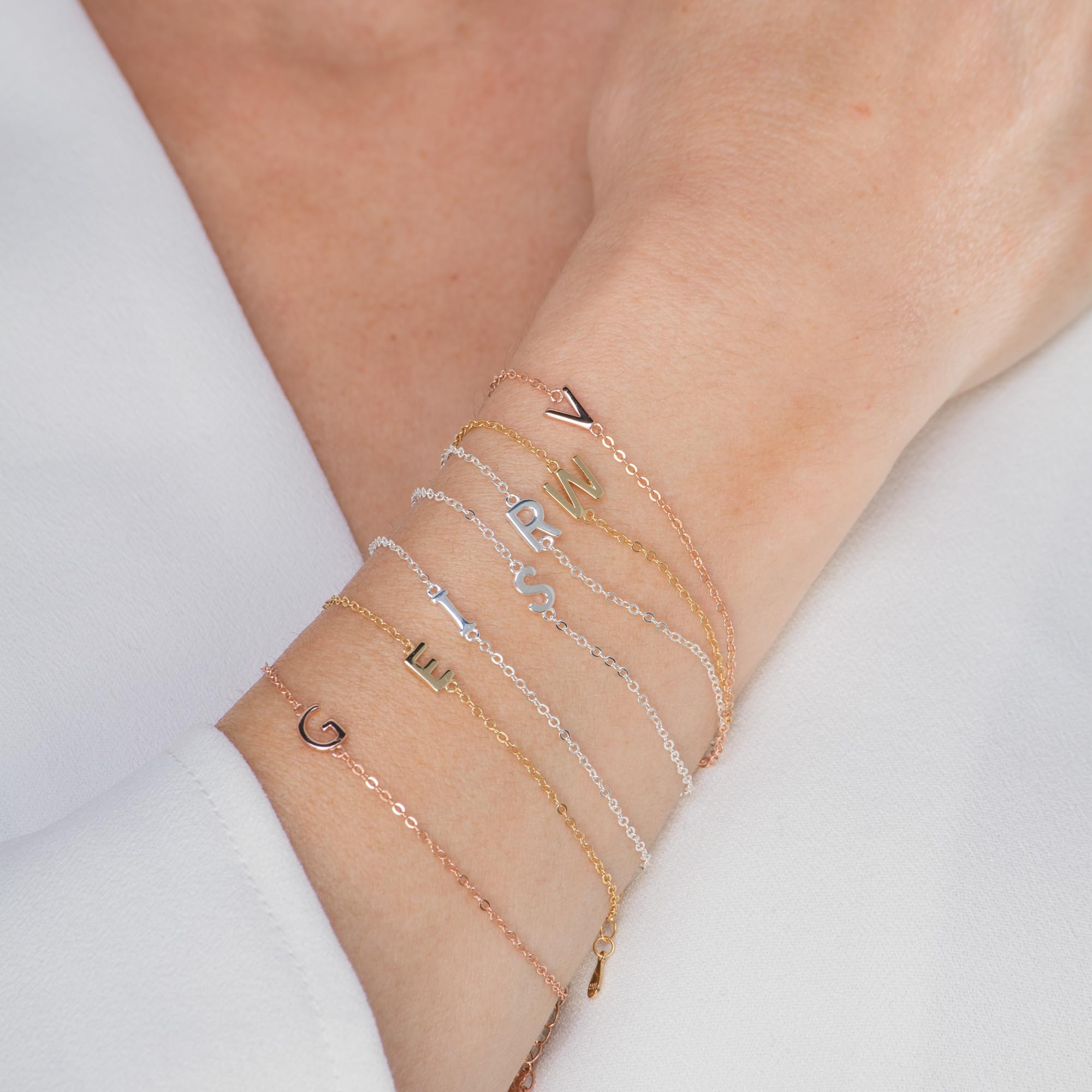 The Sideways Initial Letter Bracelet