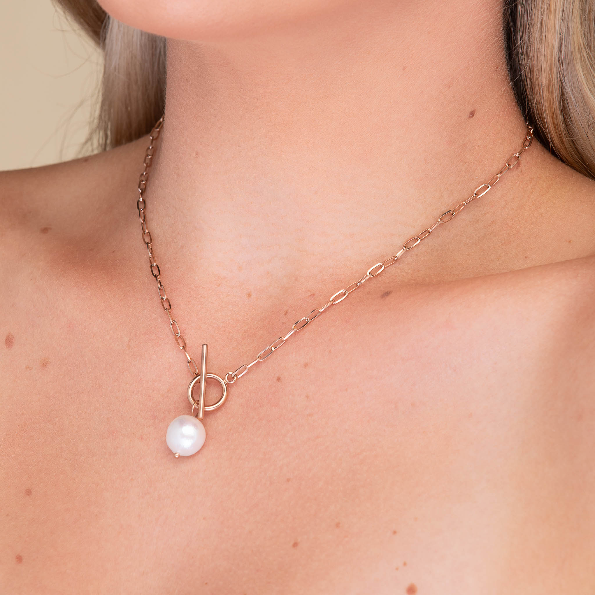 Freshwater Pearl Statement Toggle Necklace