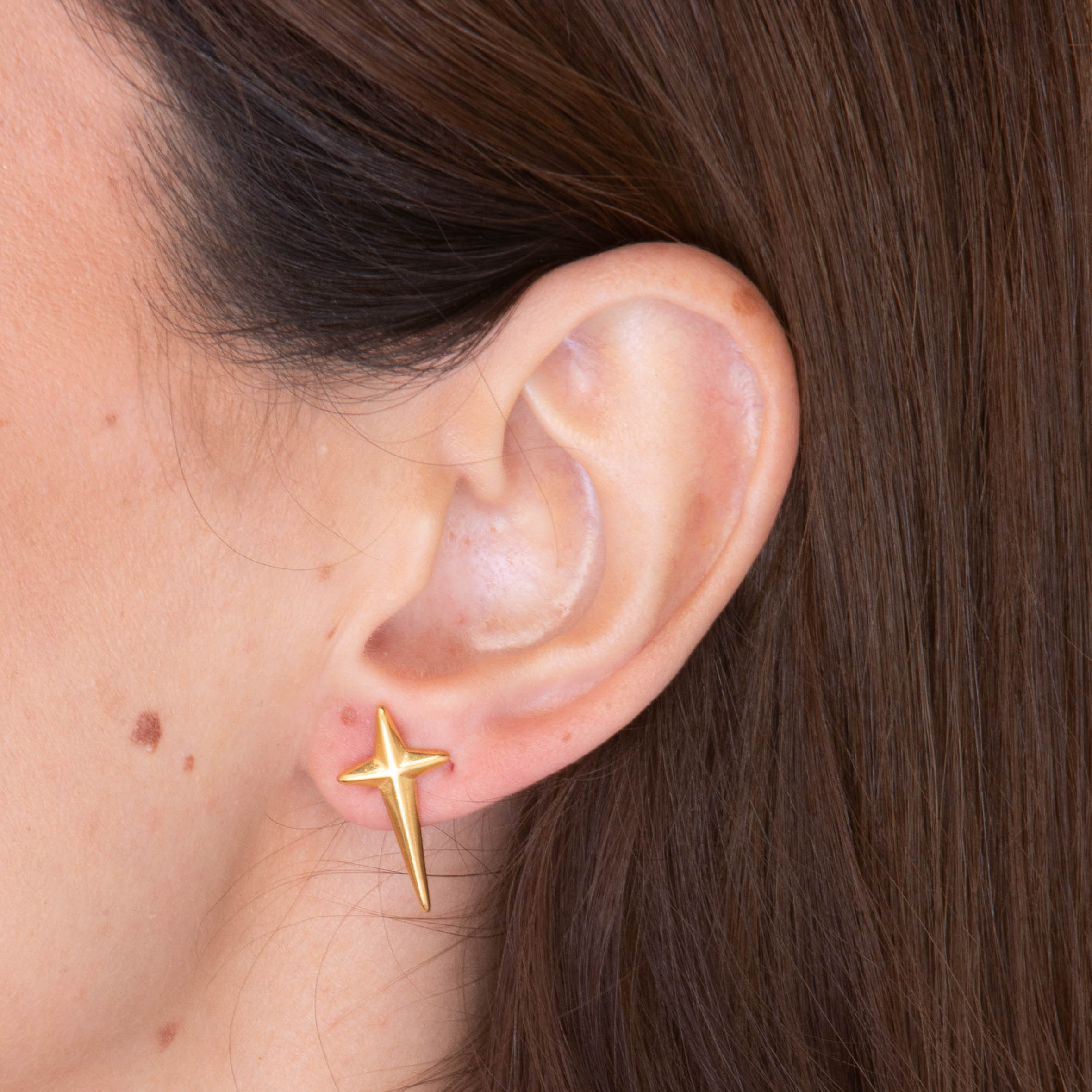 Unisex Long Cross Stud Earrings