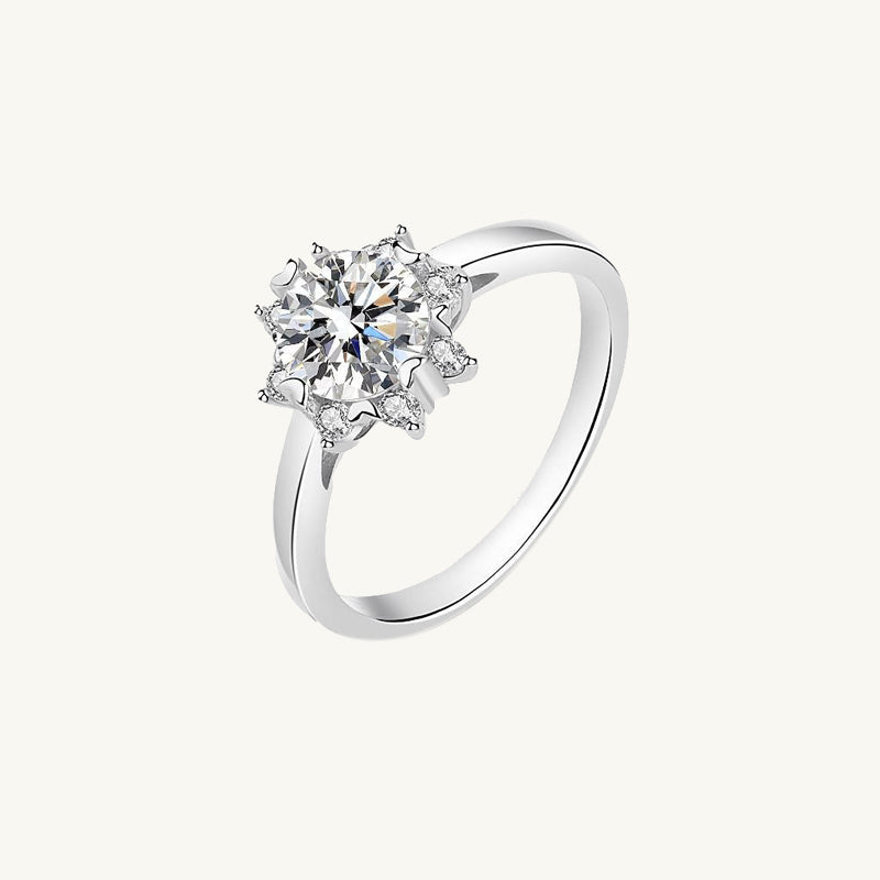 1 ct The Sunflower Moissanite Diamond Engagement Ring