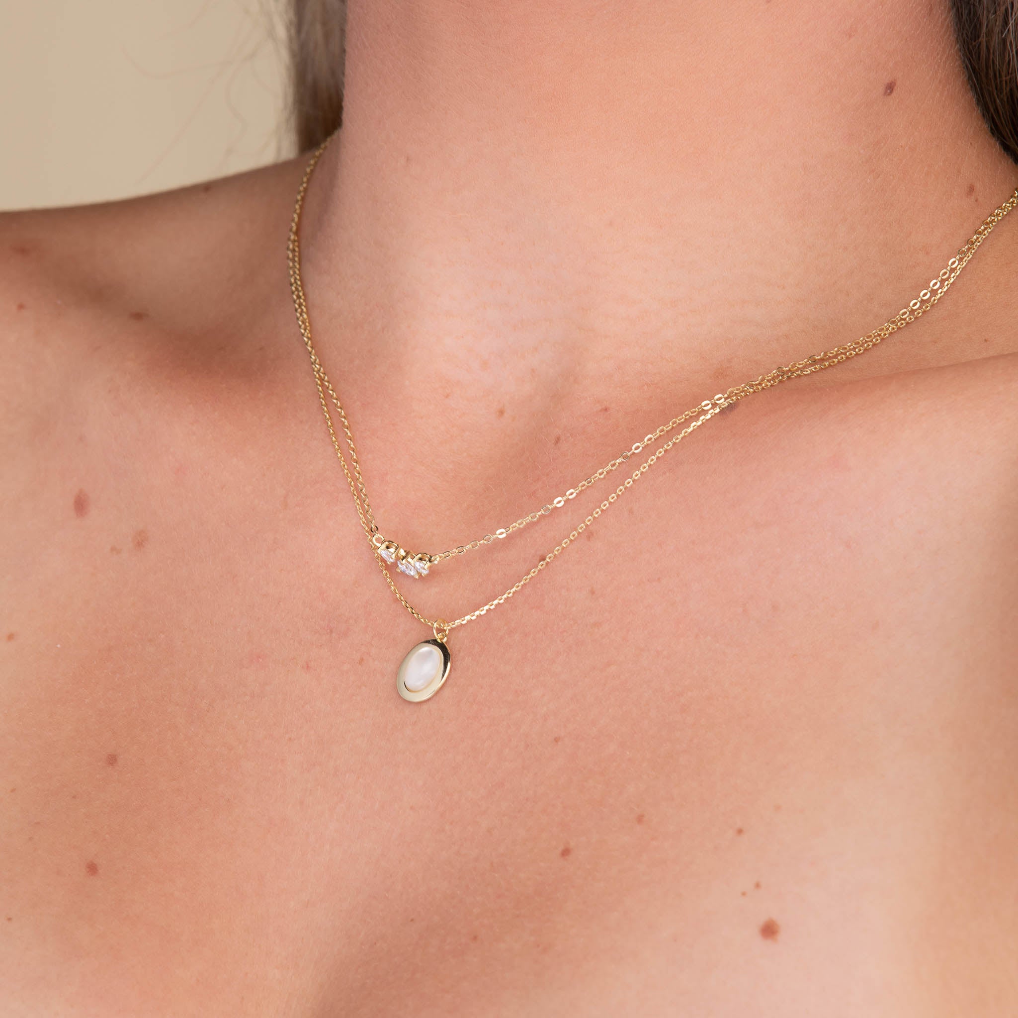 Oval Moonstone Pendant Necklace