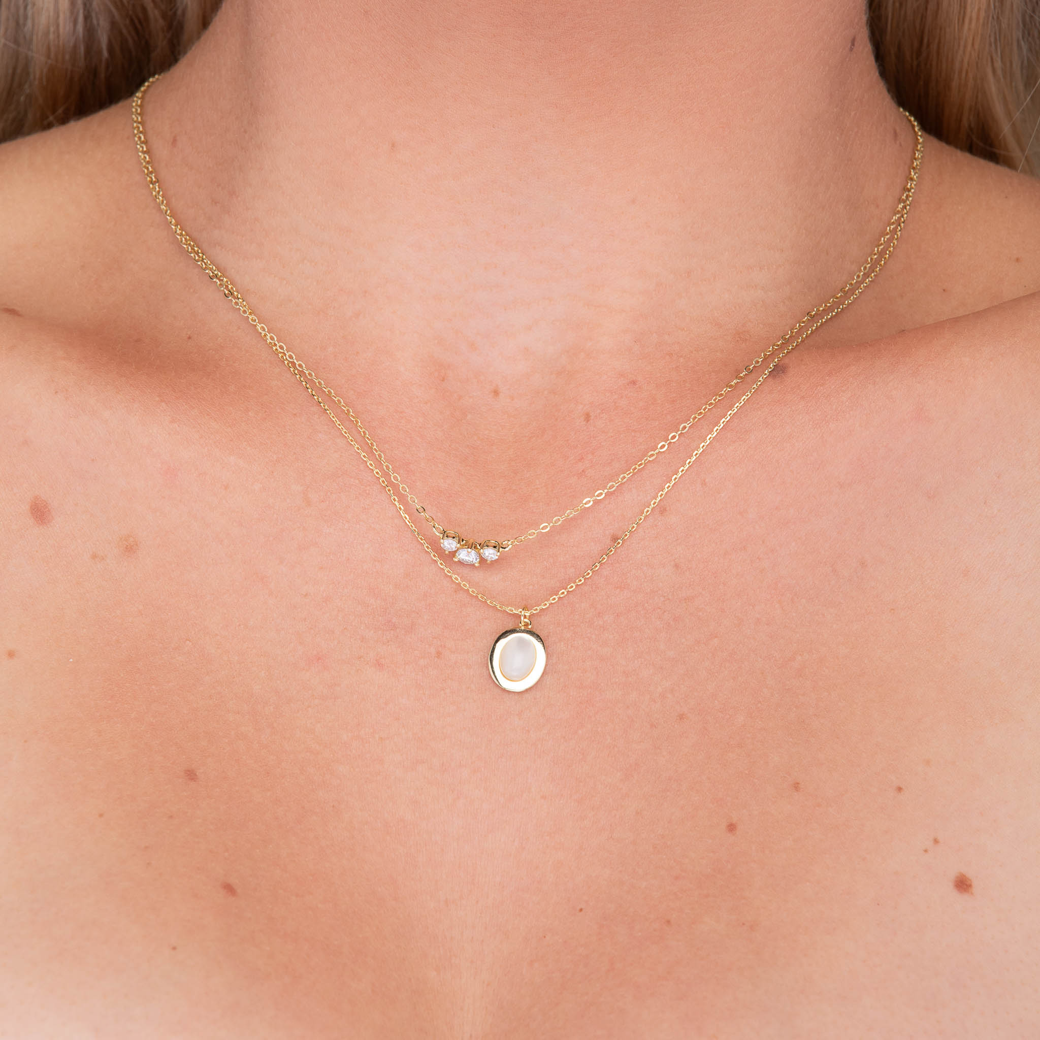 Oval Moonstone Pendant Necklace