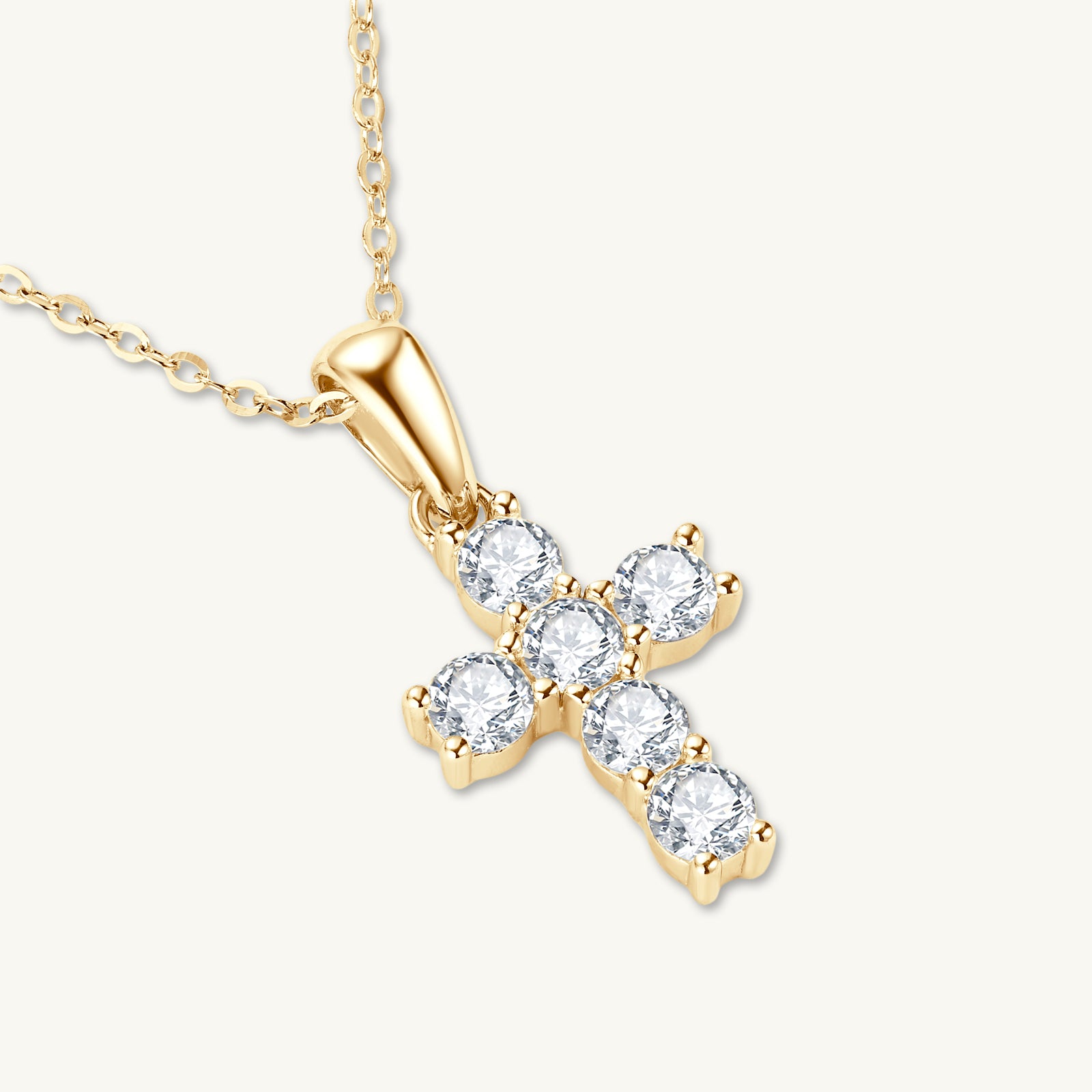 Classic Cross Pendant Moissanite Necklace