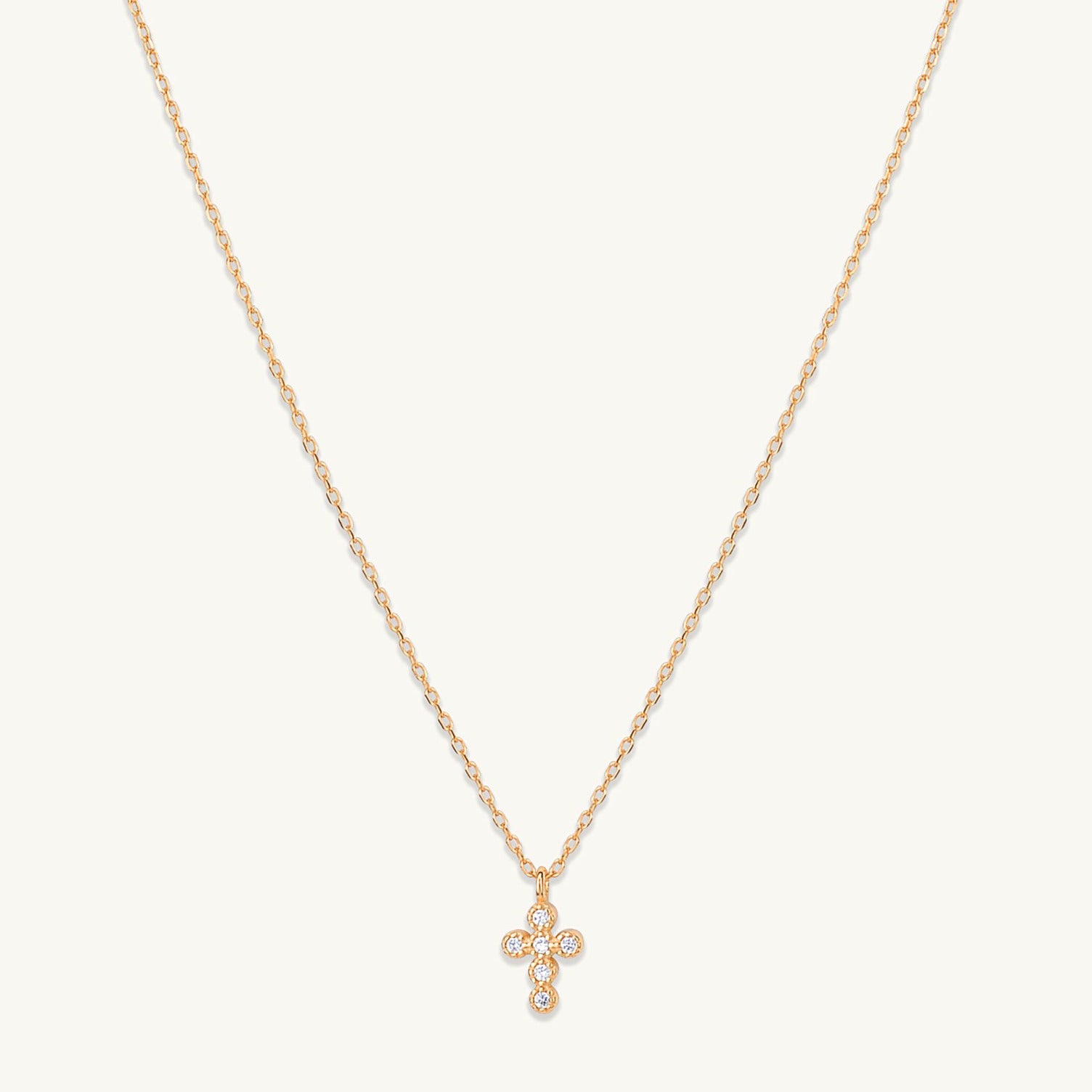 Cross Sapphire Chain Necklace