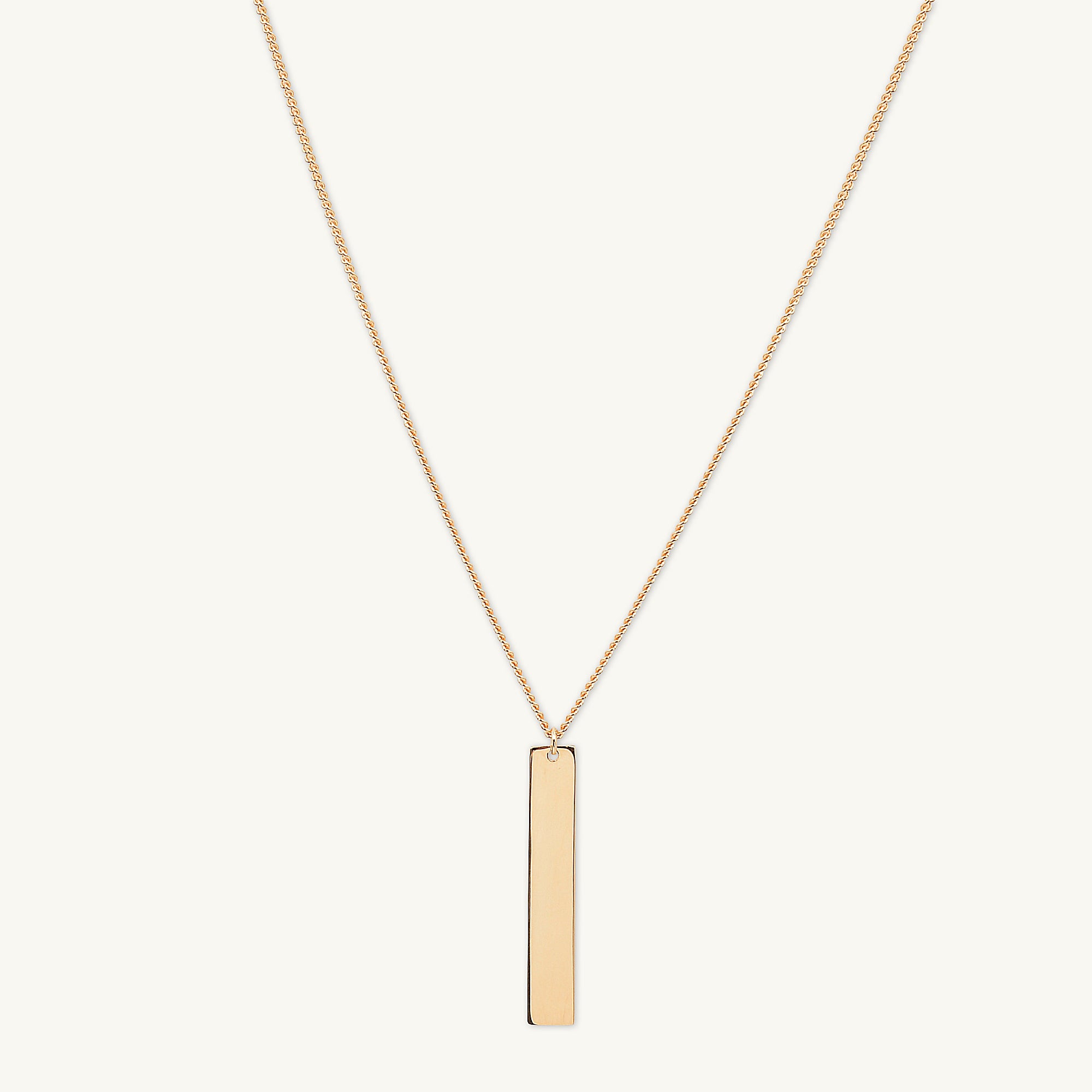 Engraved Personalised Vertical Bar Necklace