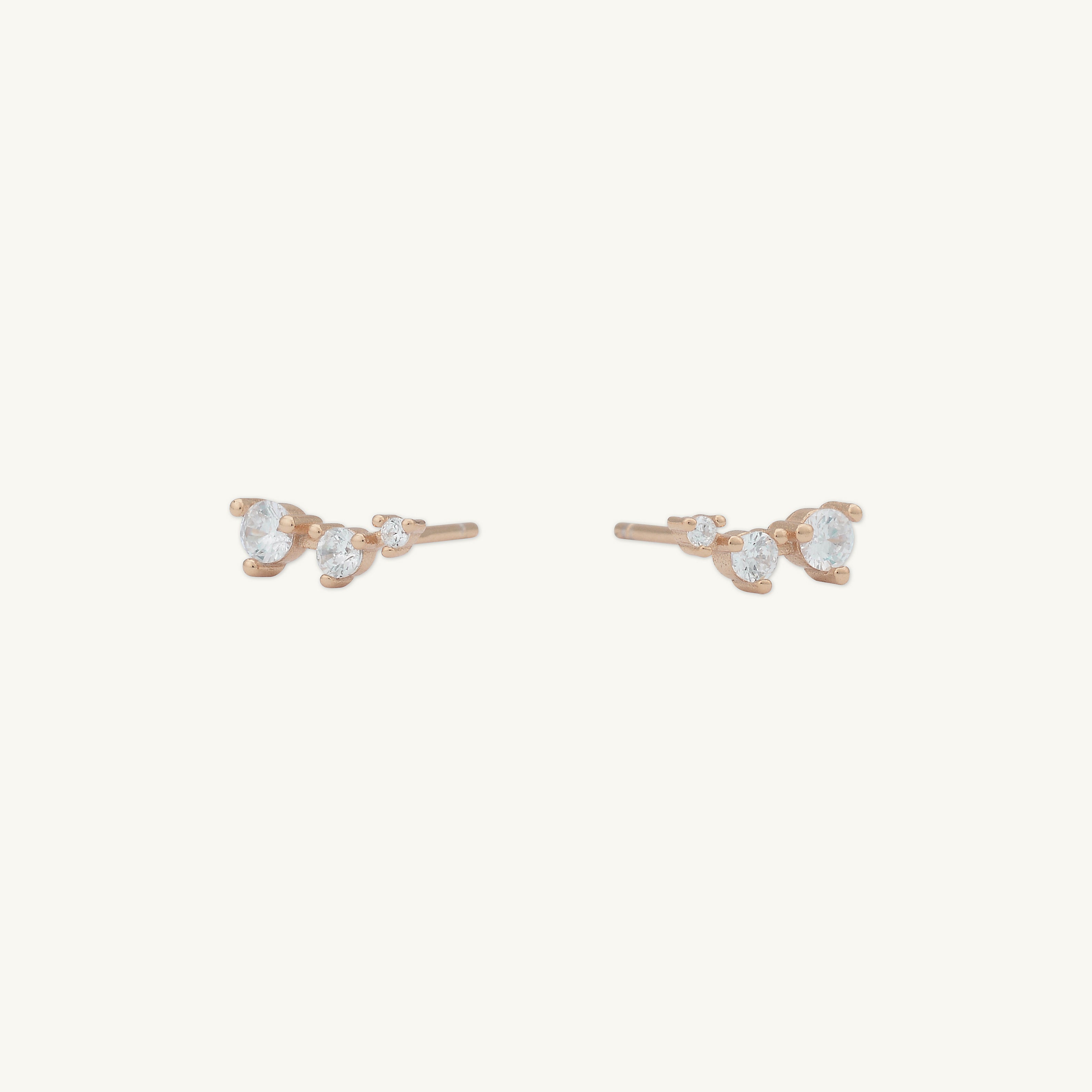 Trio Sapphire Stud Earrings