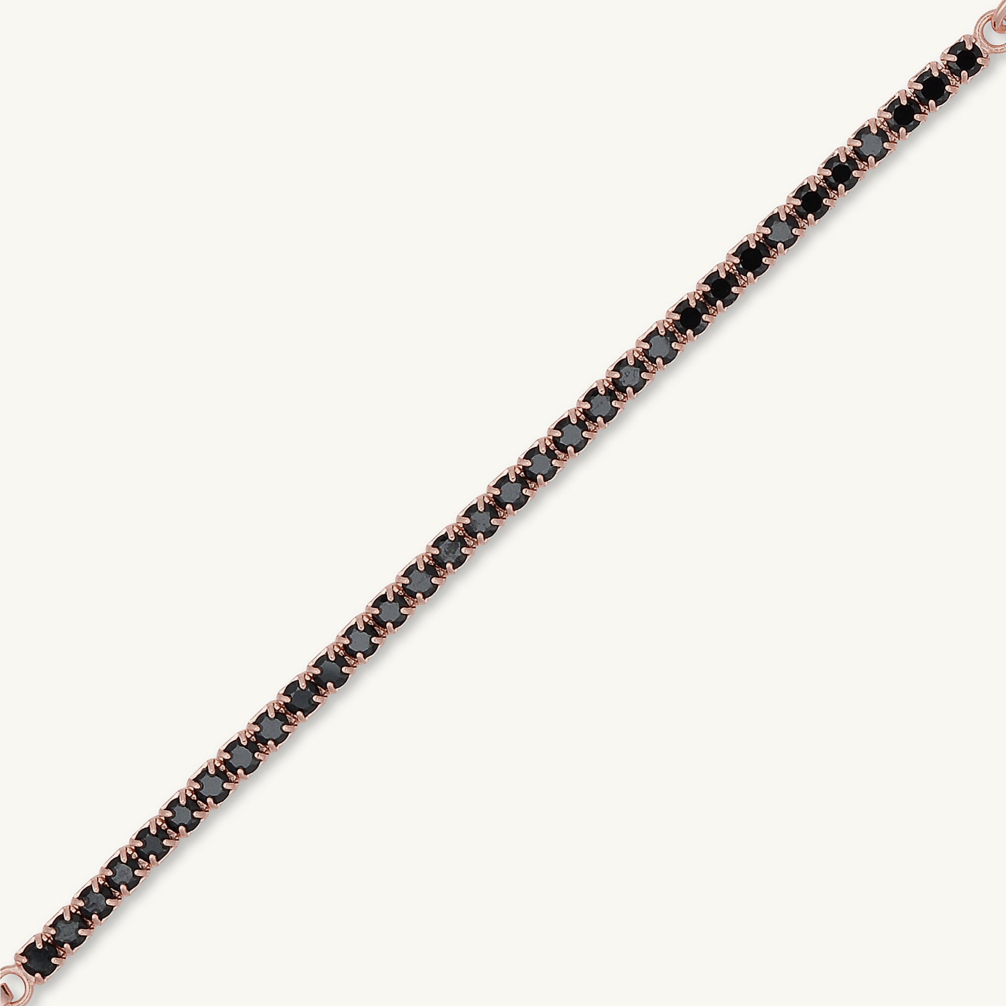 Black Tennis Link Chain Bracelet