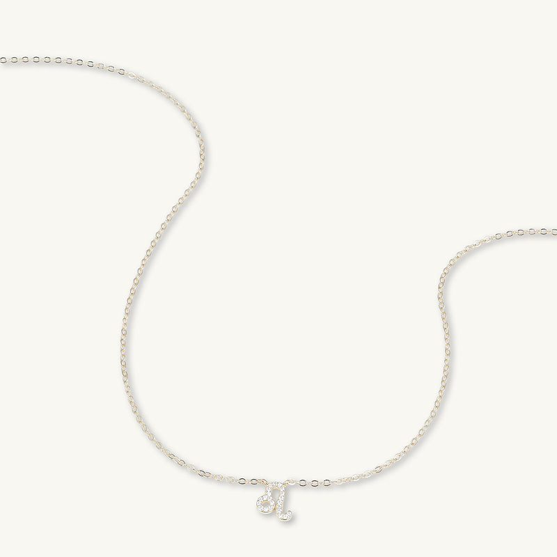 Leo Sapphire Charm Zodiac Star Sign Necklace
