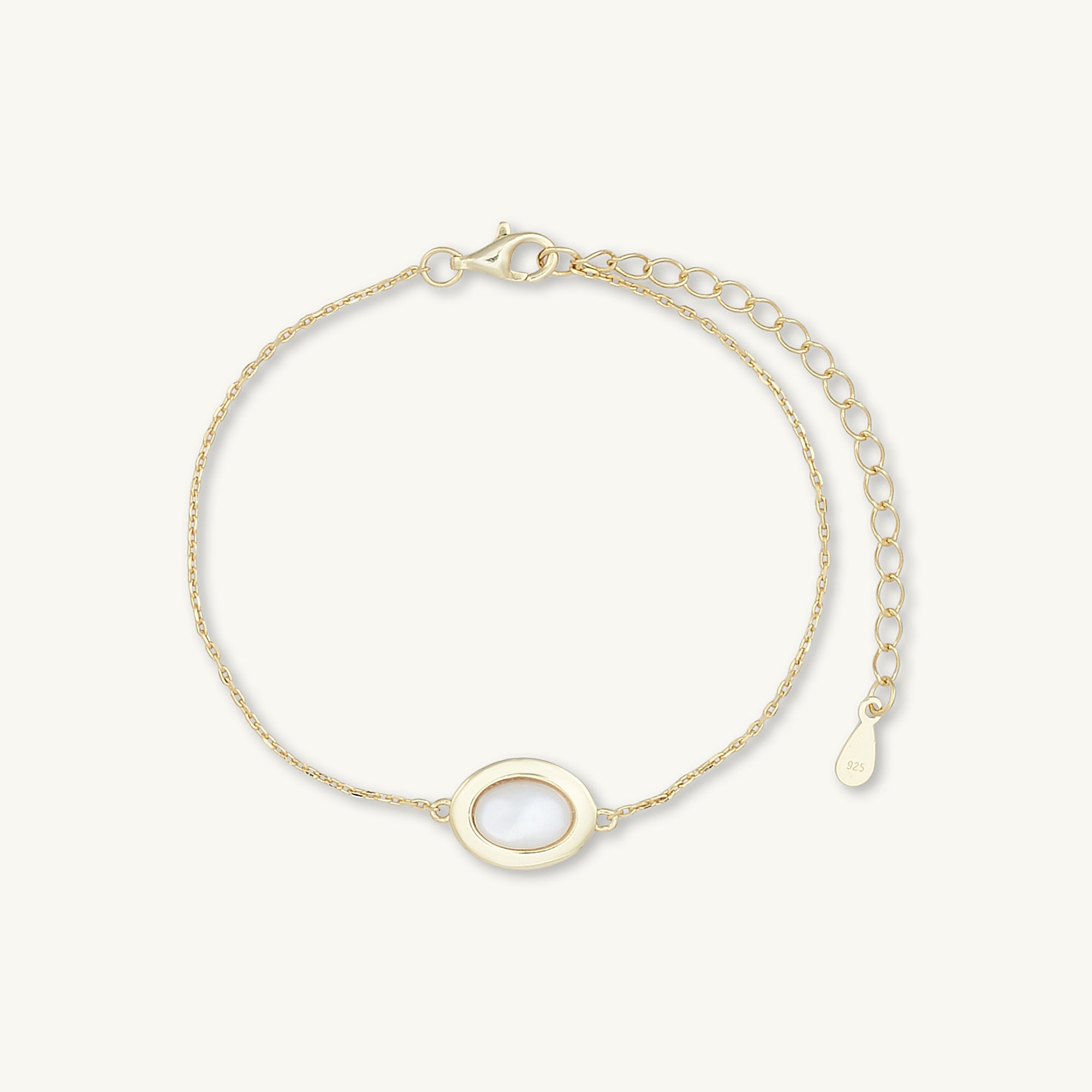 Oval Moonstone Chain Bracelet