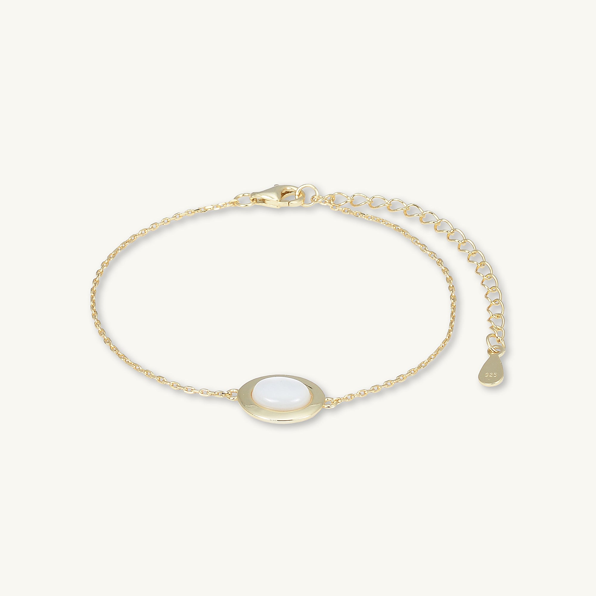 Oval Moonstone Chain Bracelet