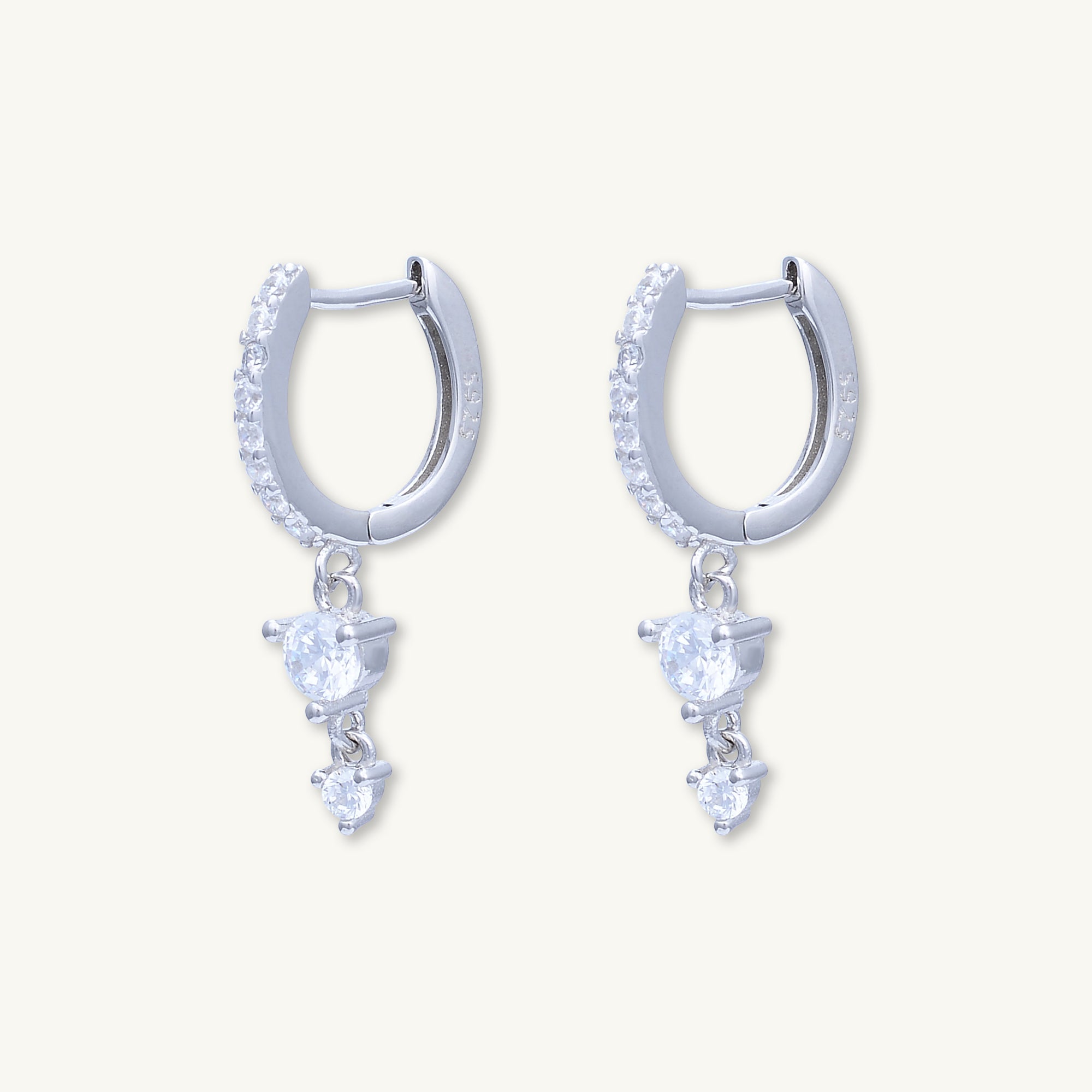 Sapphire Double Dangling Huggie Earrings