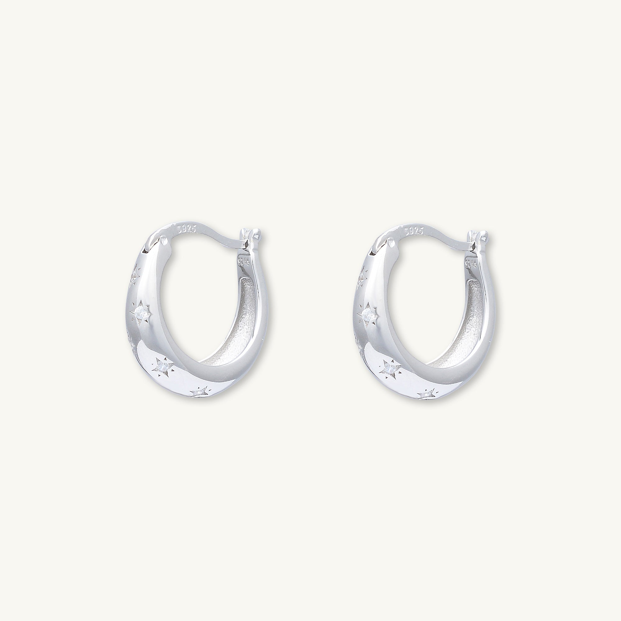 North Star Thick Sapphire Huggie Earrings