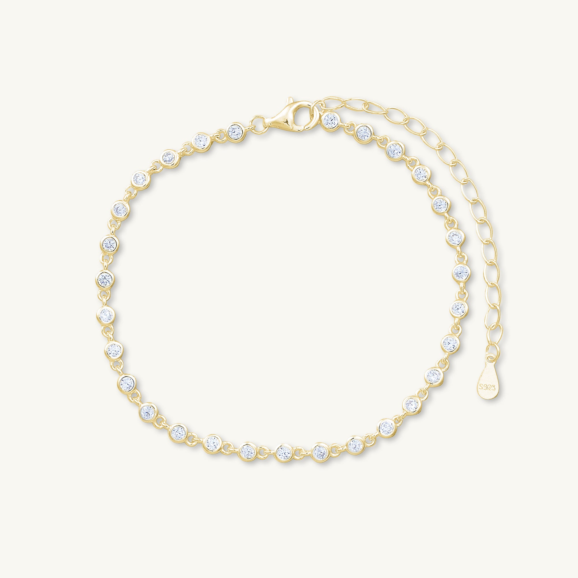Sapphire Round Tennis Link Chain Bracelet