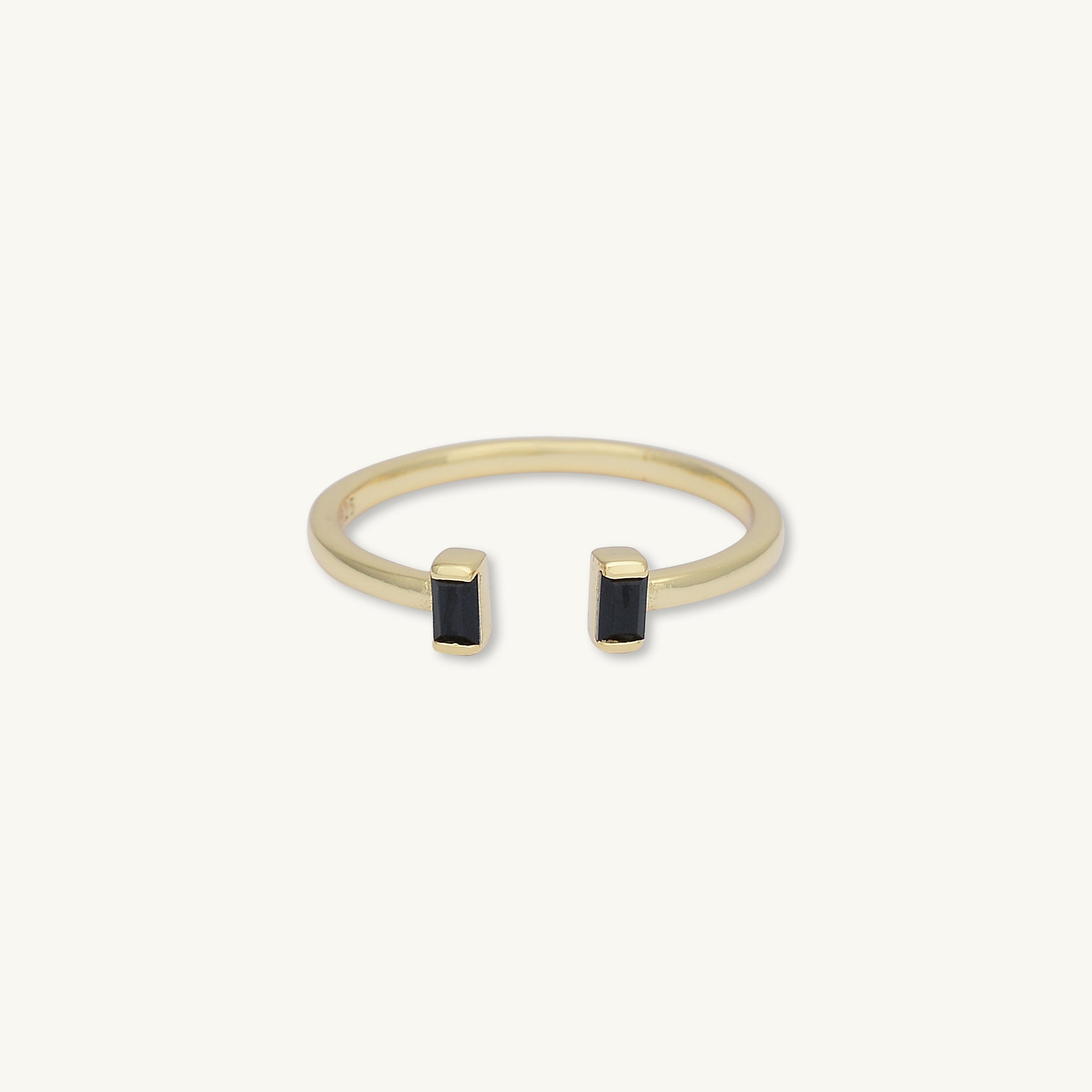 Rectangle Onyx Open Ring