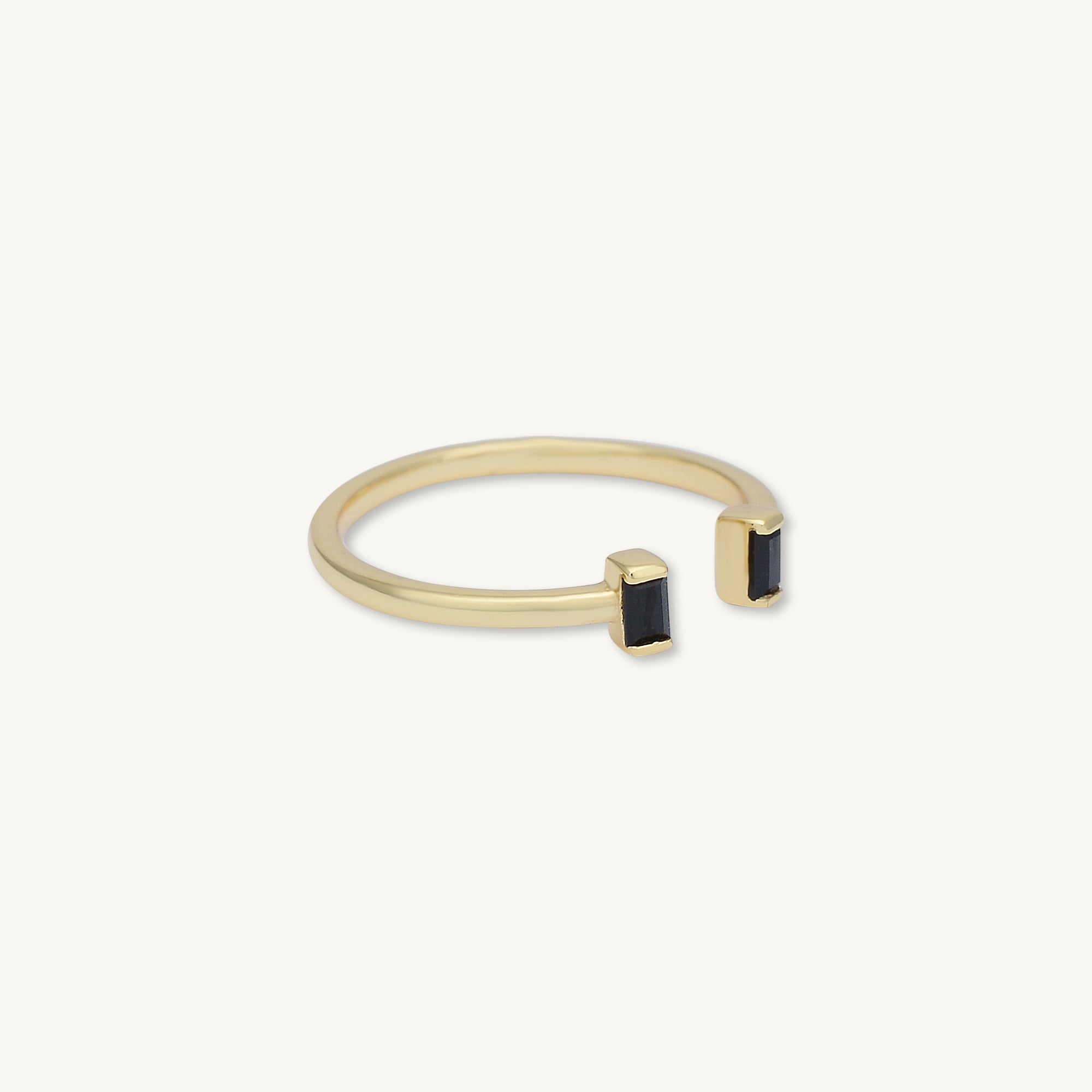 Rectangle Onyx Open Ring