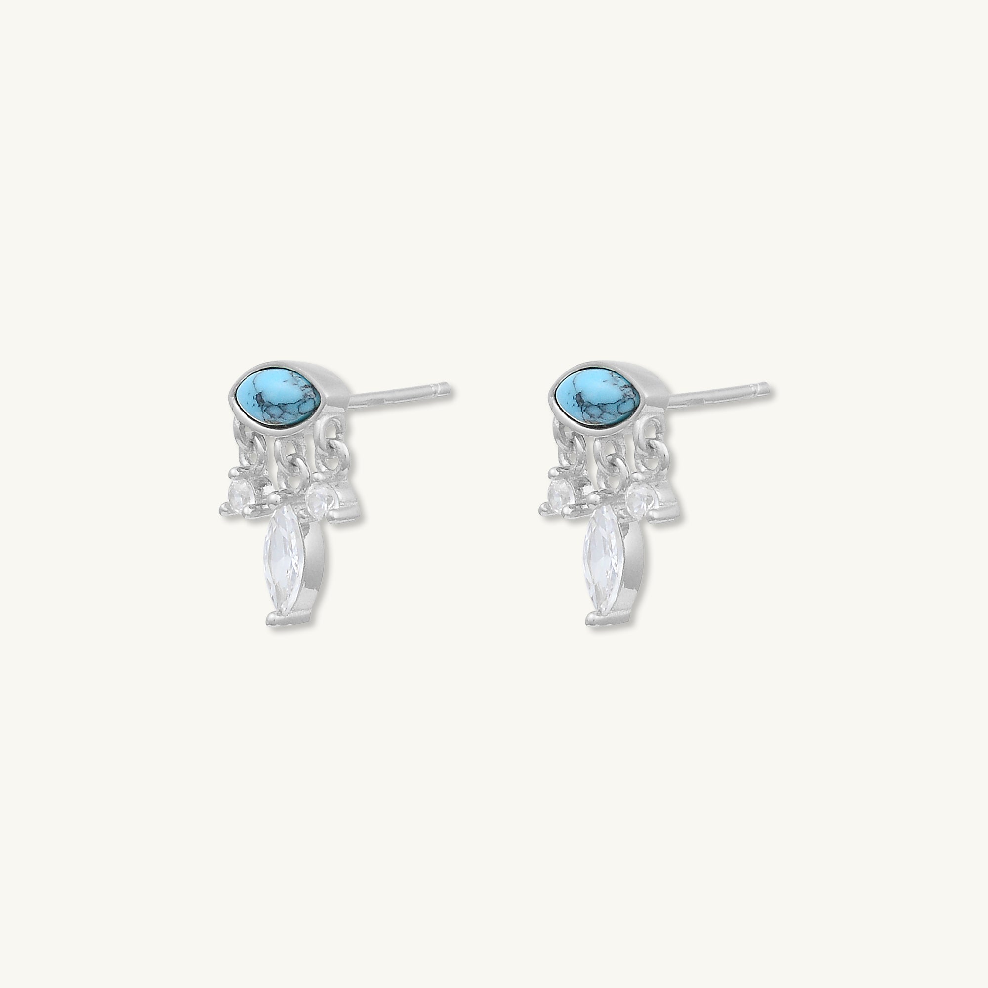 Evil Eye Turquoise Stud Earrings