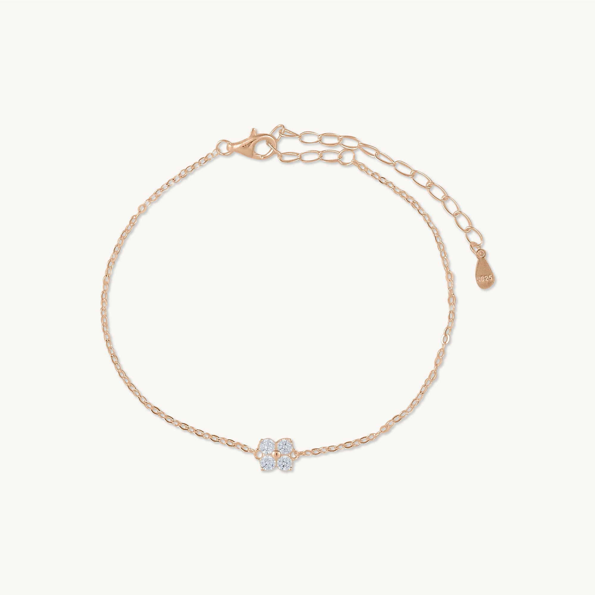 Clover Zirconia Chain Bracelet