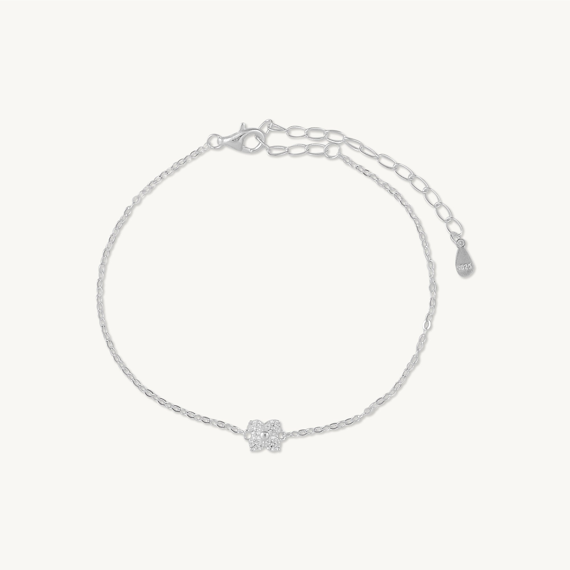 Clover Zirconia Chain Bracelet