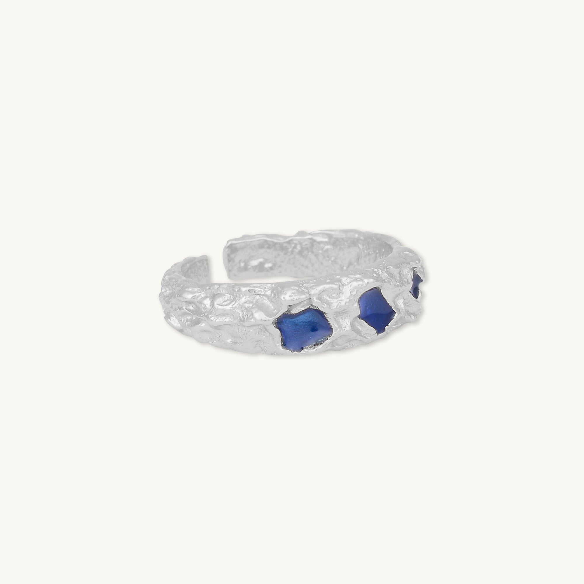 Molten Blue Sapphire Open Ring