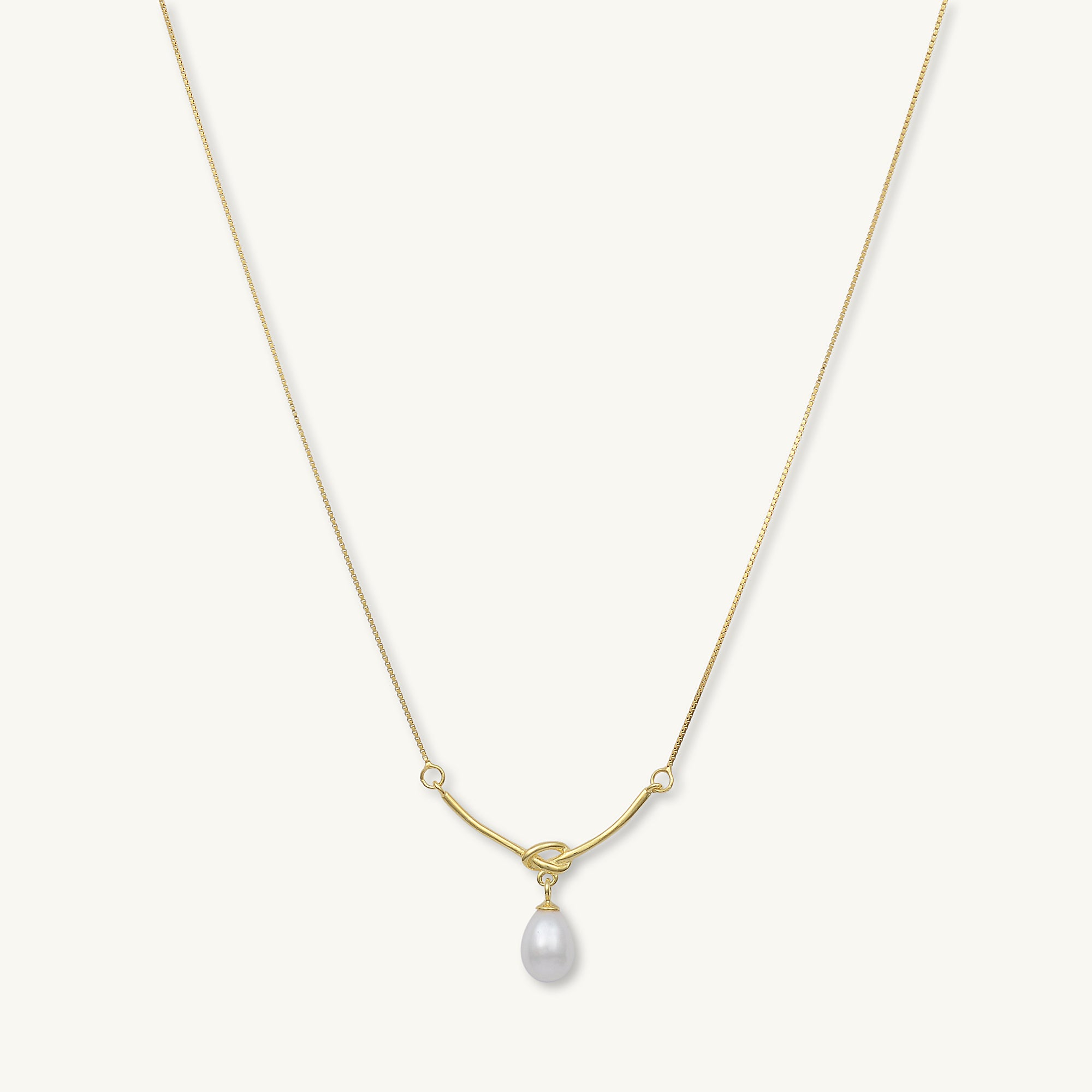 Love Knot Freshwater Pearl Drop Necklace