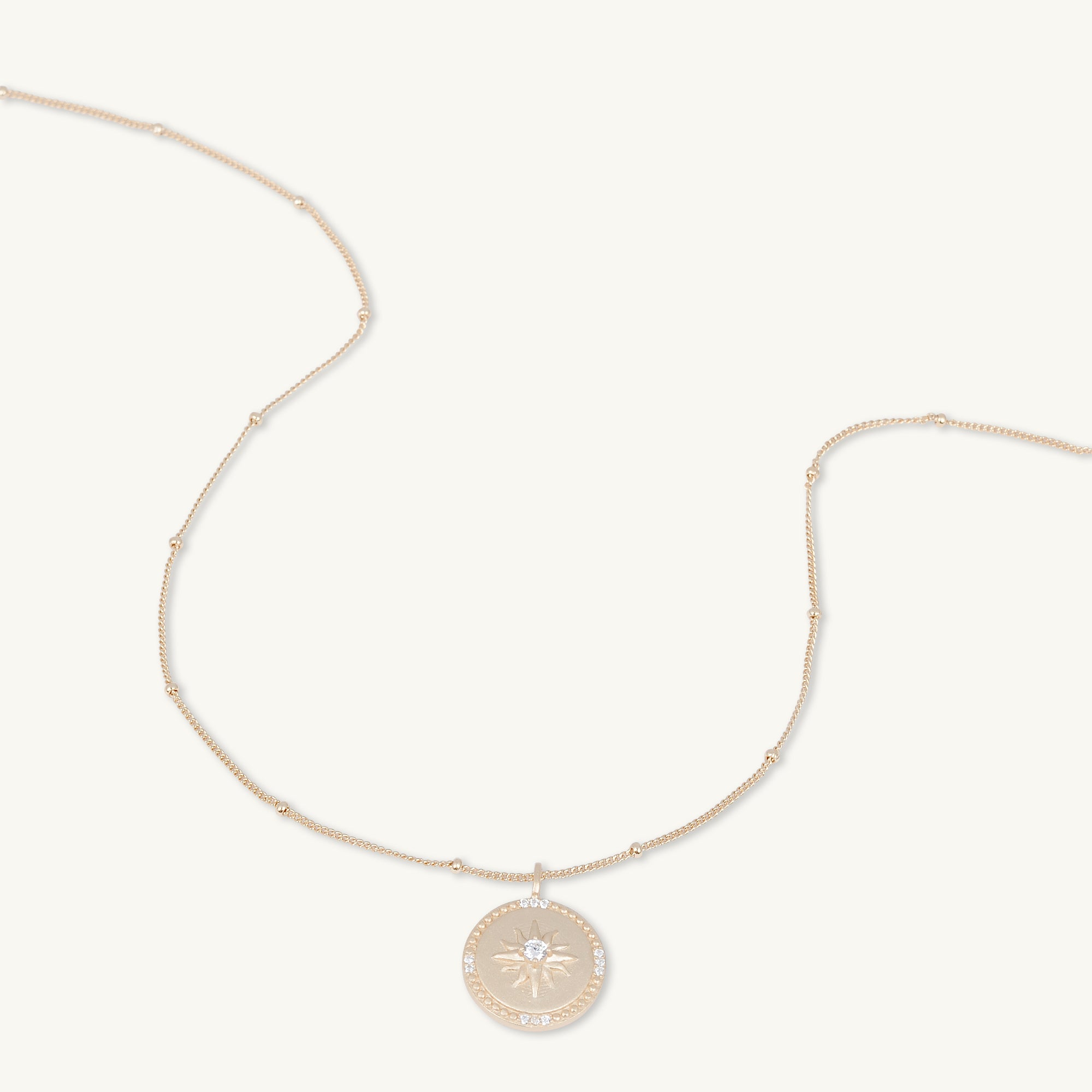 Celestial Sun Medallion Disc Necklace