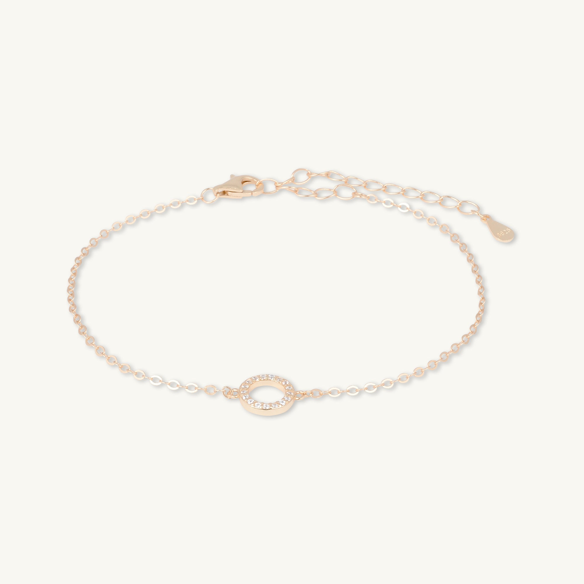 Circle Zirconia Chain Bracelet