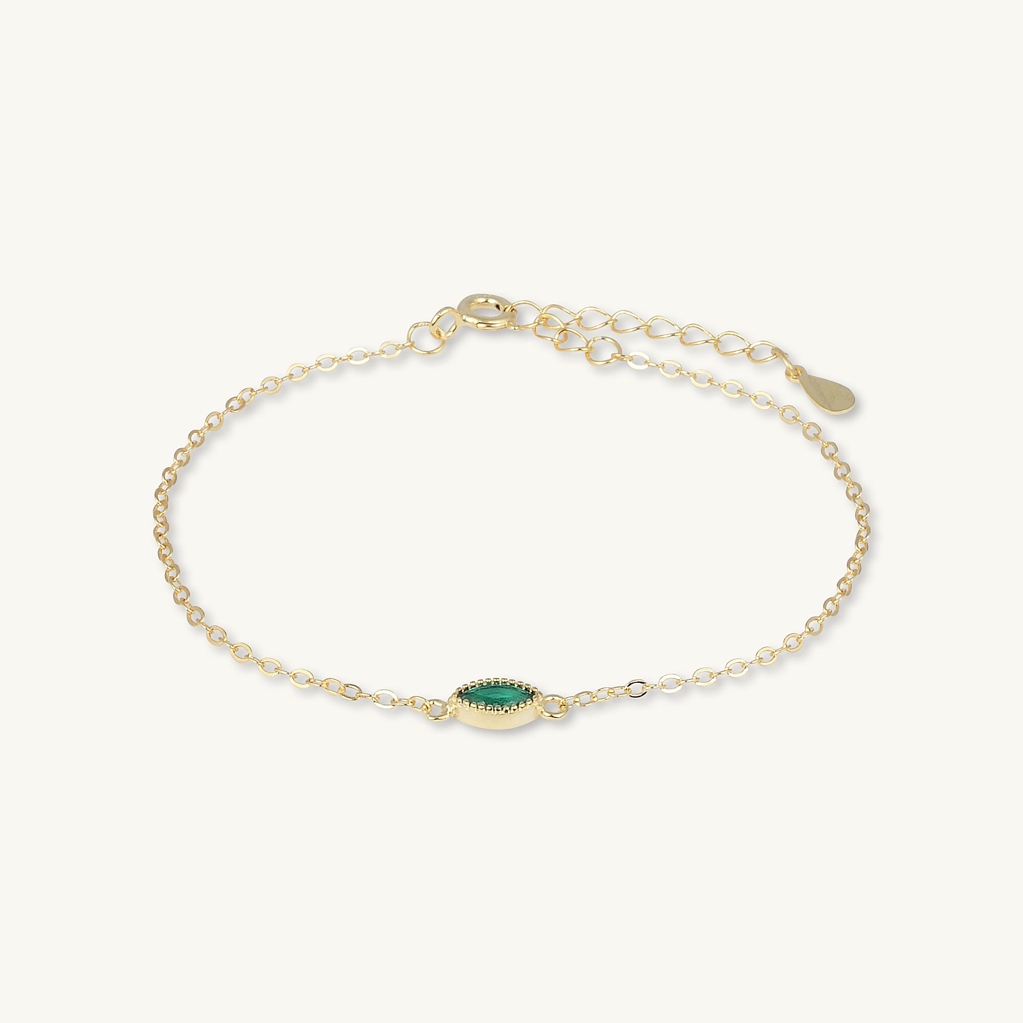 Emerald Evil Eve Marquise Chain Bracelet