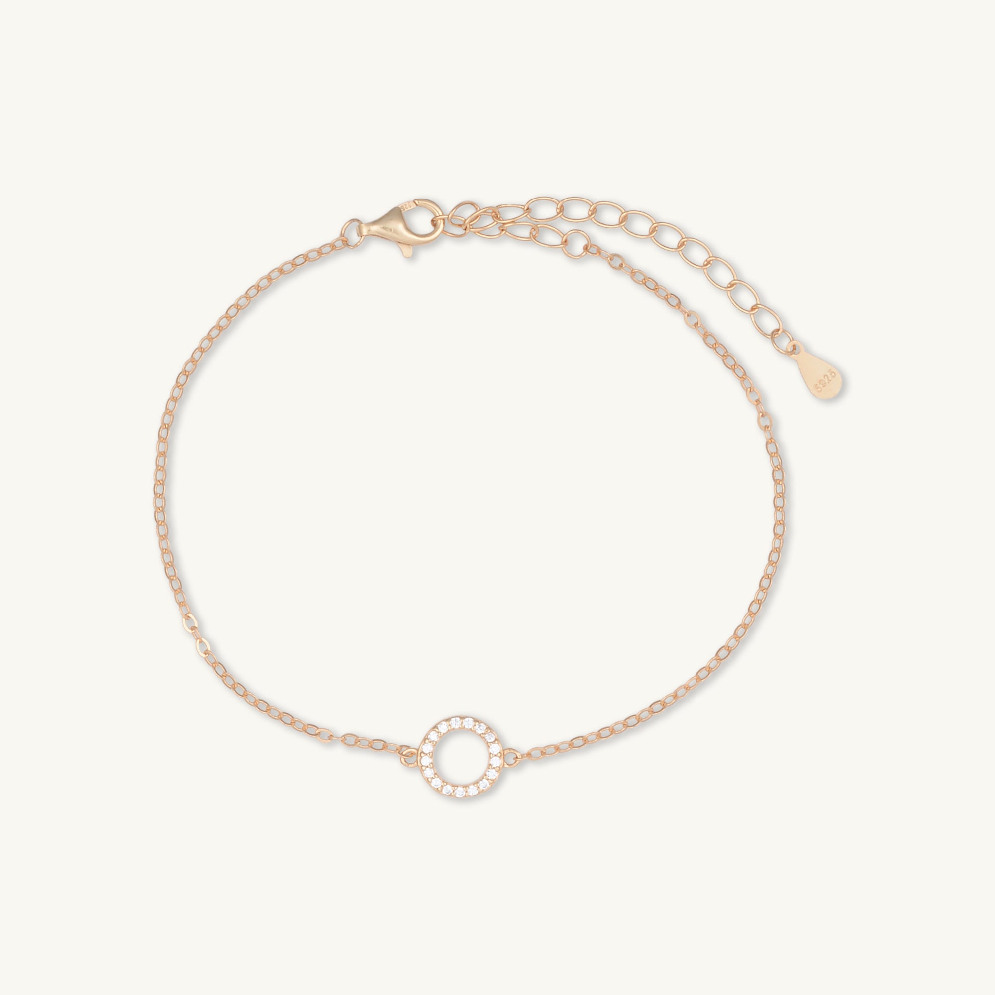 Circle Zirconia Chain Bracelet