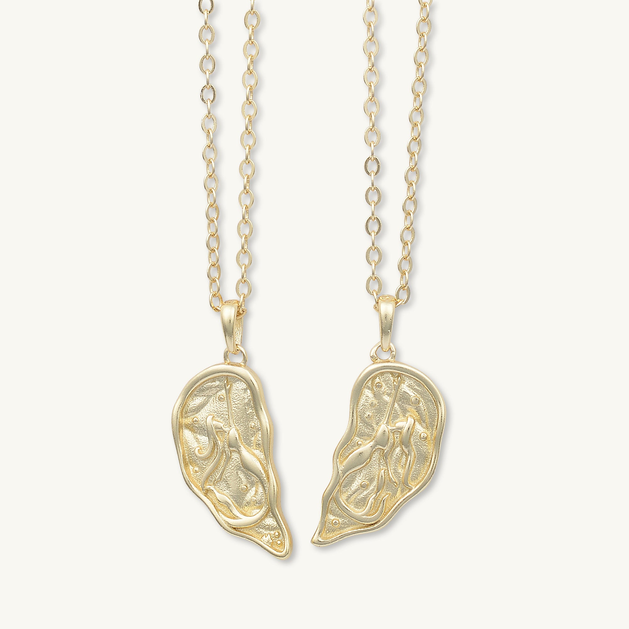 Best Friend Heart Mermaid Necklace Set
