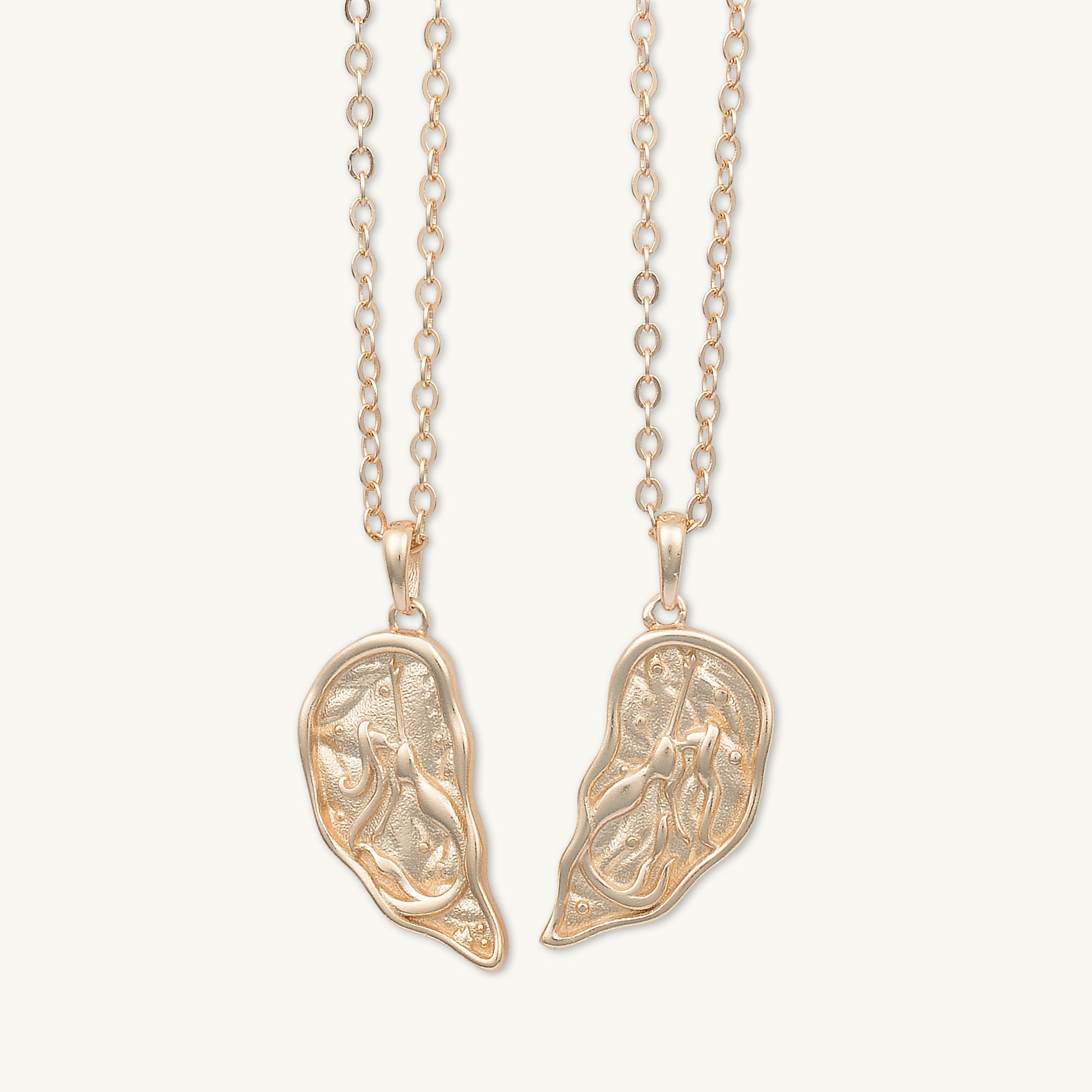 Best Friend Heart Mermaid Necklace Set