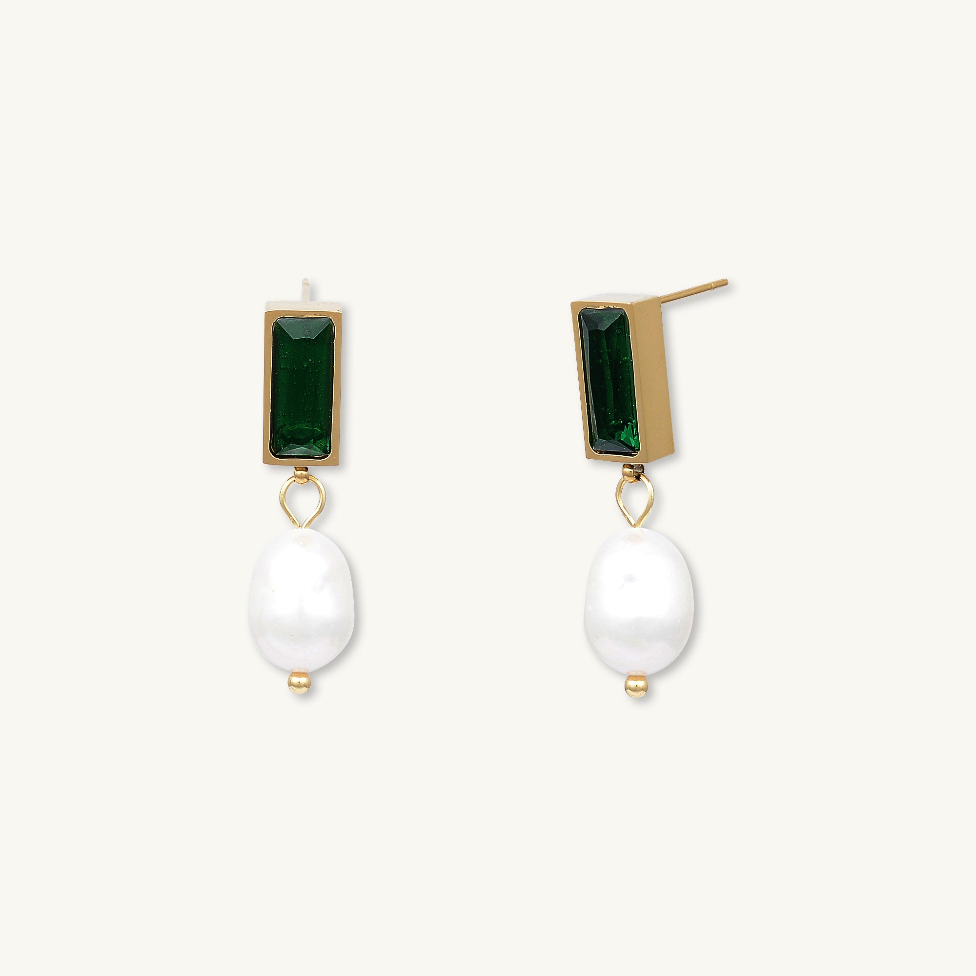 Lydia Emerald Pearl Earrings