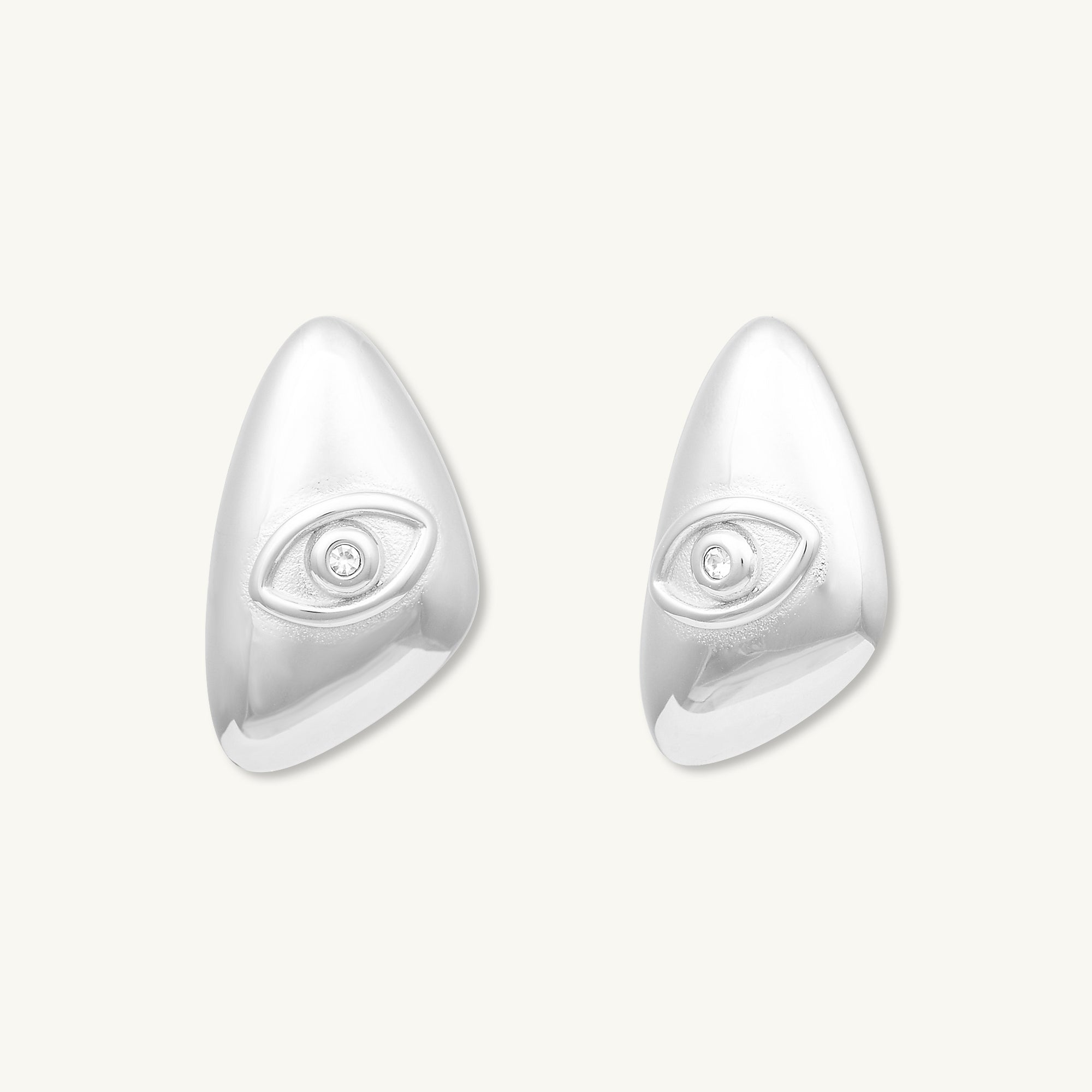 Evil Eye Dome Stud Earrings