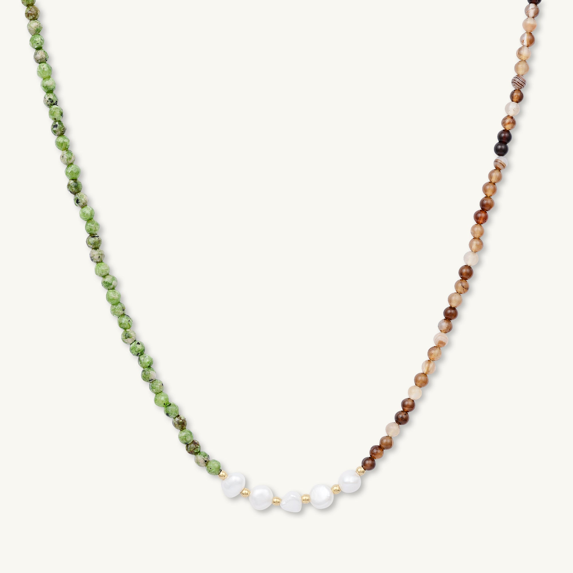 Emerald Stone Pearl Necklace