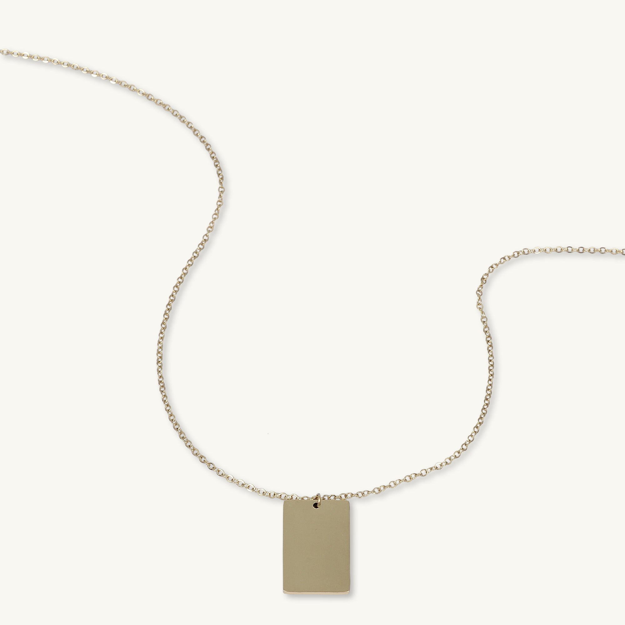 Rectangle Engraved Personalised Necklace