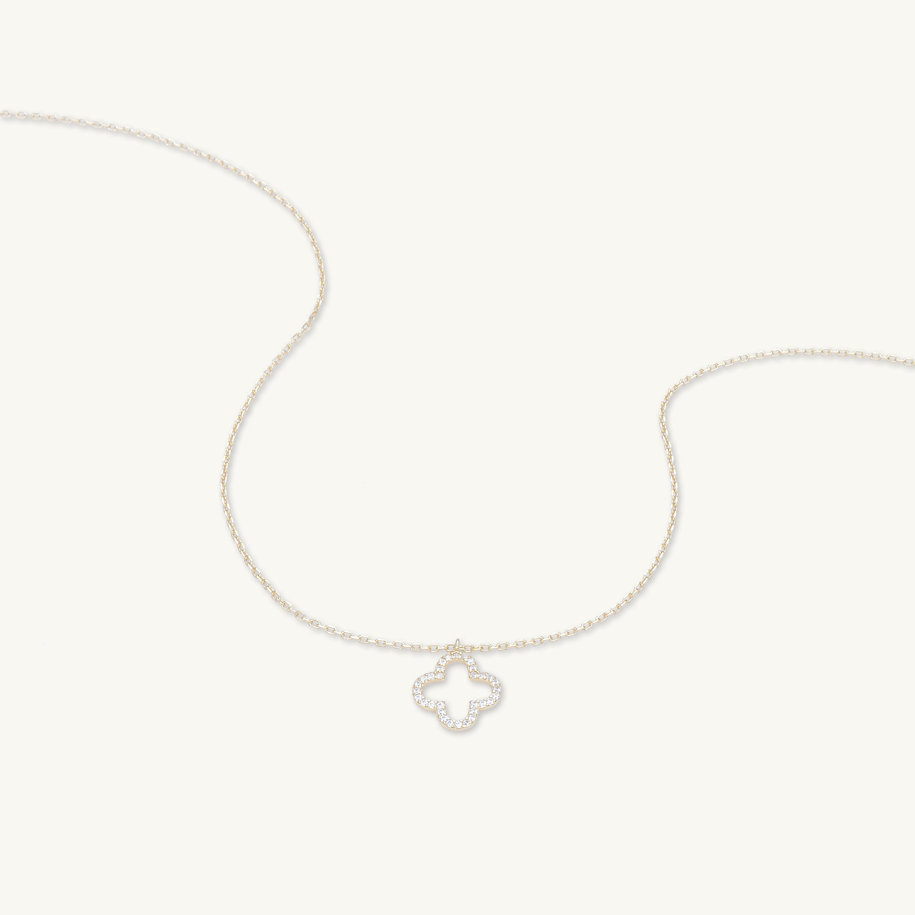 Open Clover Sapphire Chain Necklace