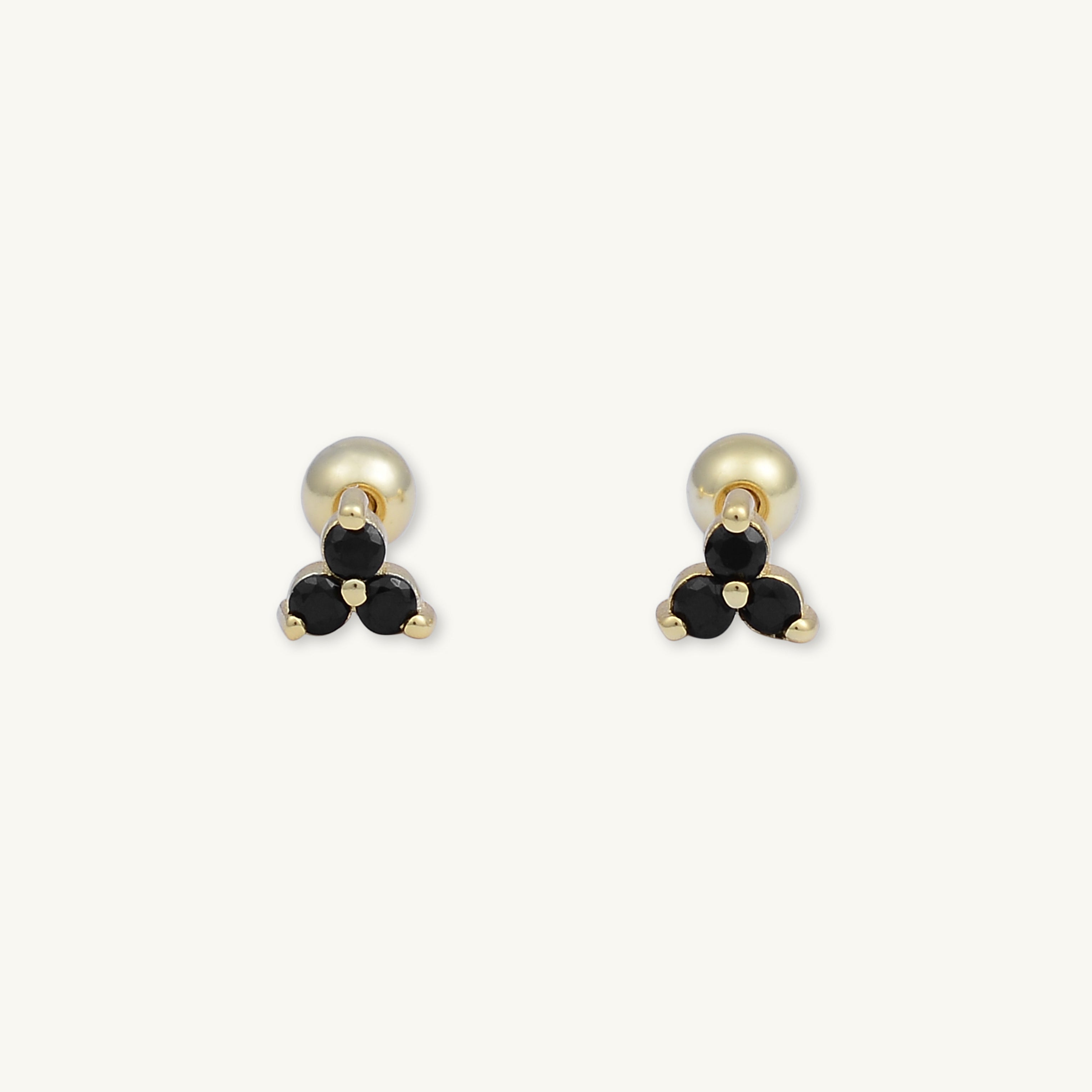 Black Lotus Sapphire Barbell Cartilage Earrings