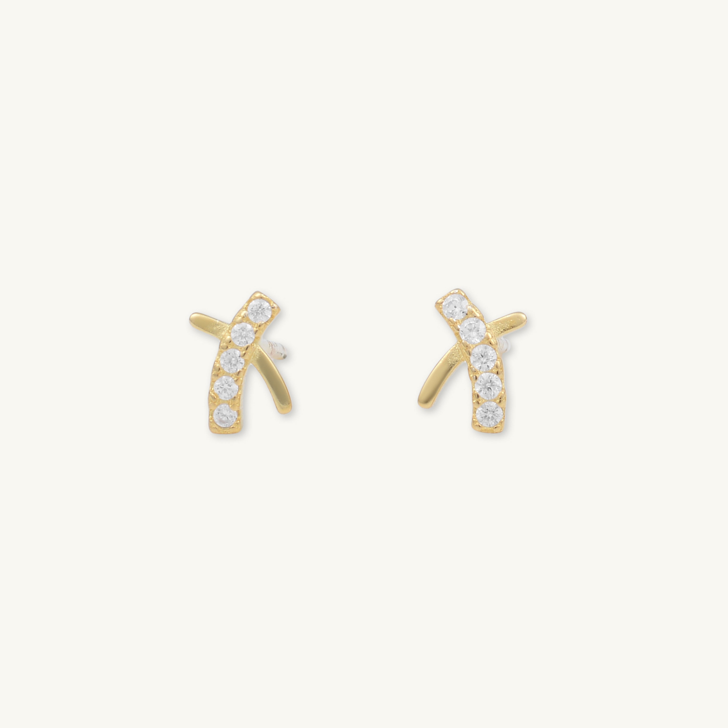 Cross Sapphire Stud Earrings