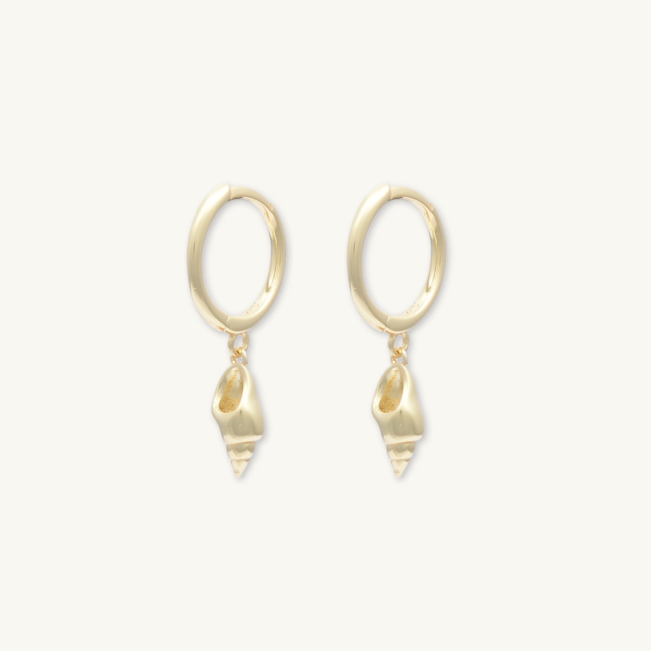 Shell Huggie Hoop Earrings